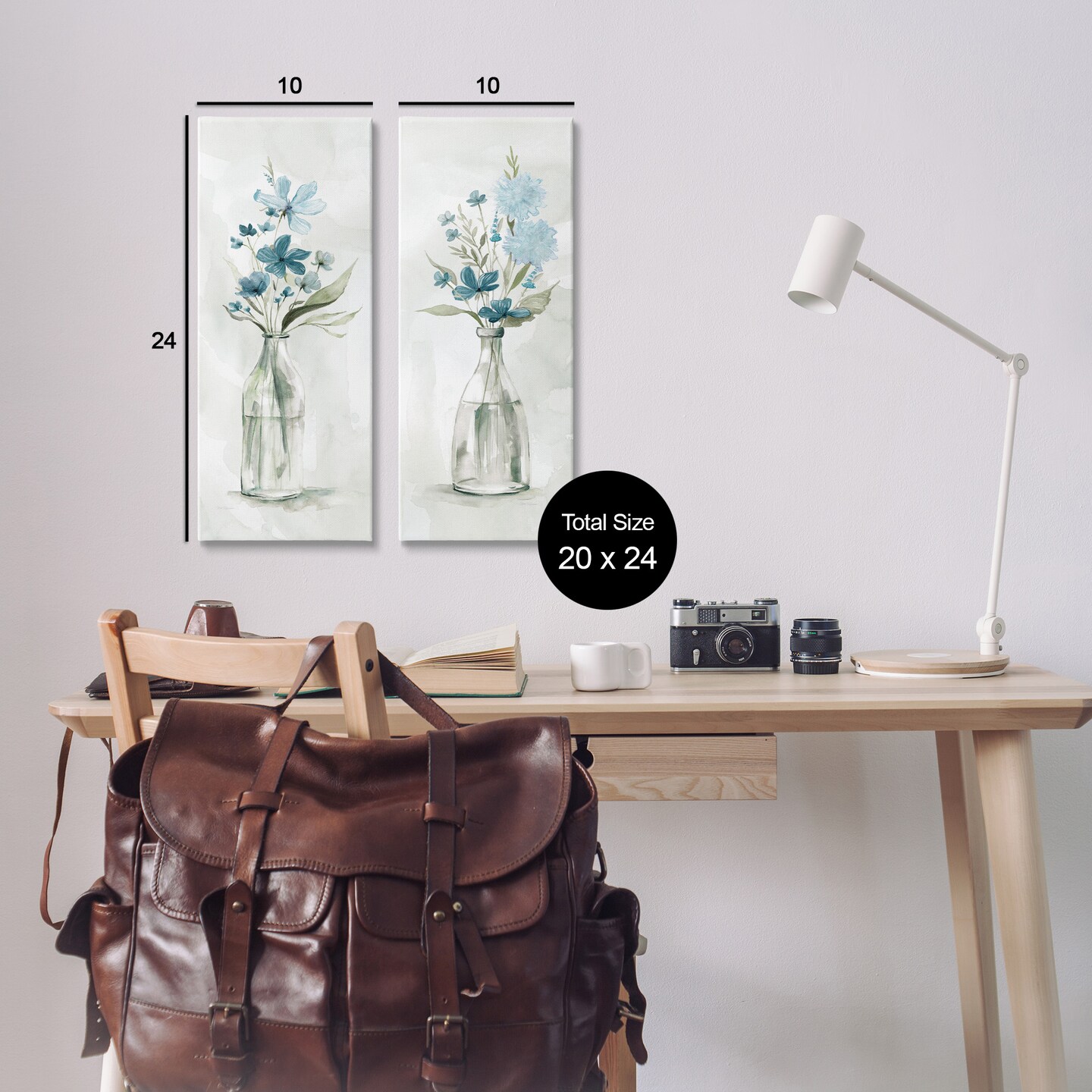 Stupell Industries Elegant Indigo Lilac Flower Jars Canvas Wall Art