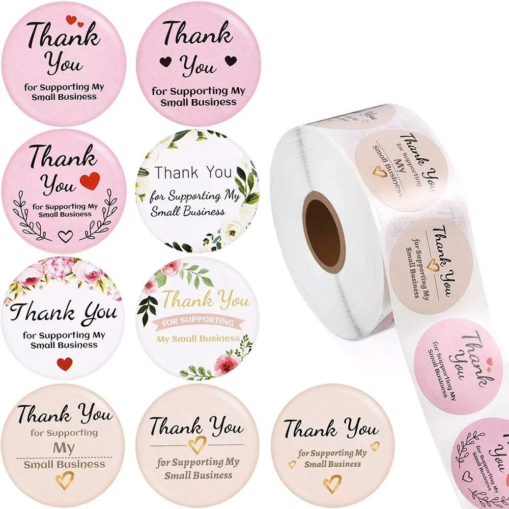 Kitcheniva 1.5&#x22; Thank You Stickers 500 Pcs