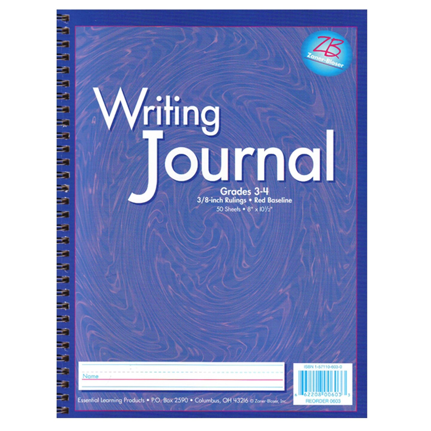 Writing Journal, 3/8&#x22; ruling, Grades 3-4, 50 Sheets