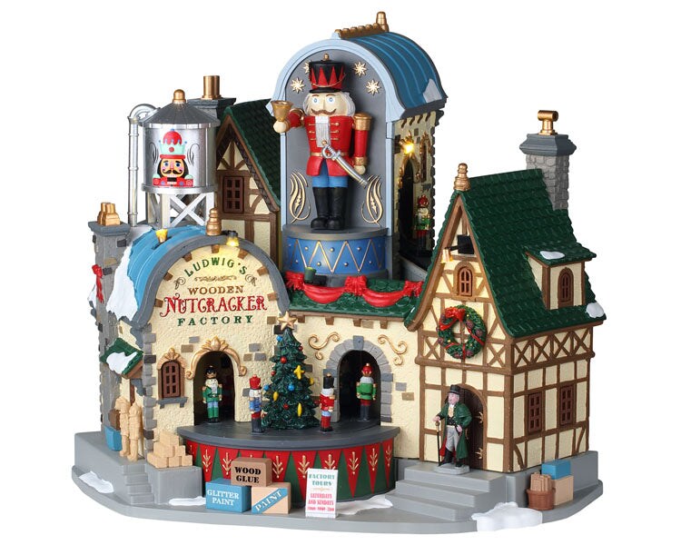 LEMAX Ludwig’s Wooden Nutcracker Factory, with 4.5V Adaptor #95463