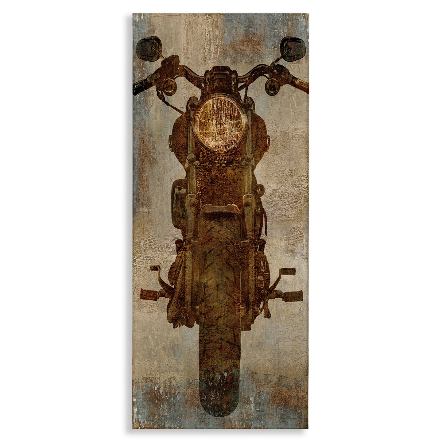 Stupell Industries Motorcycle Silhouette Rustic Pattern Canvas Wall Art