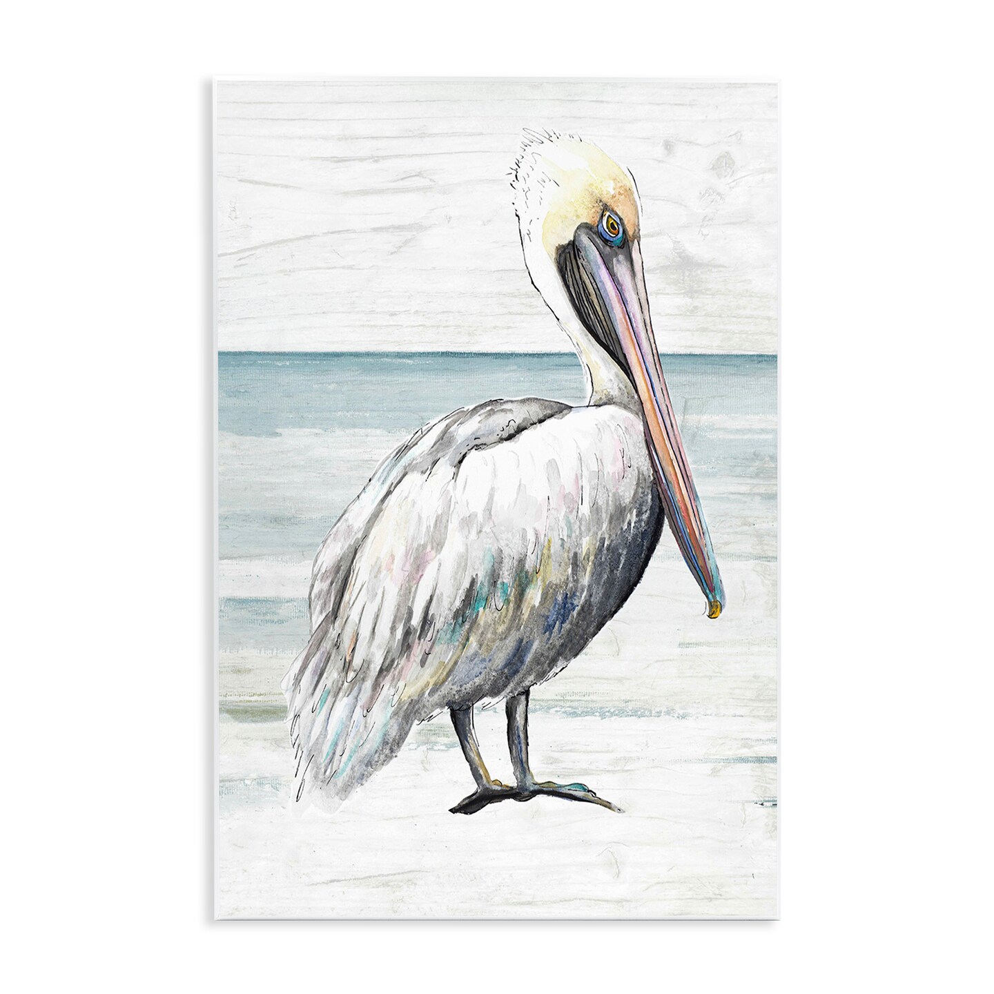 Stupell Industries Rustic Pelican on Shoreline Wall Plaque Art