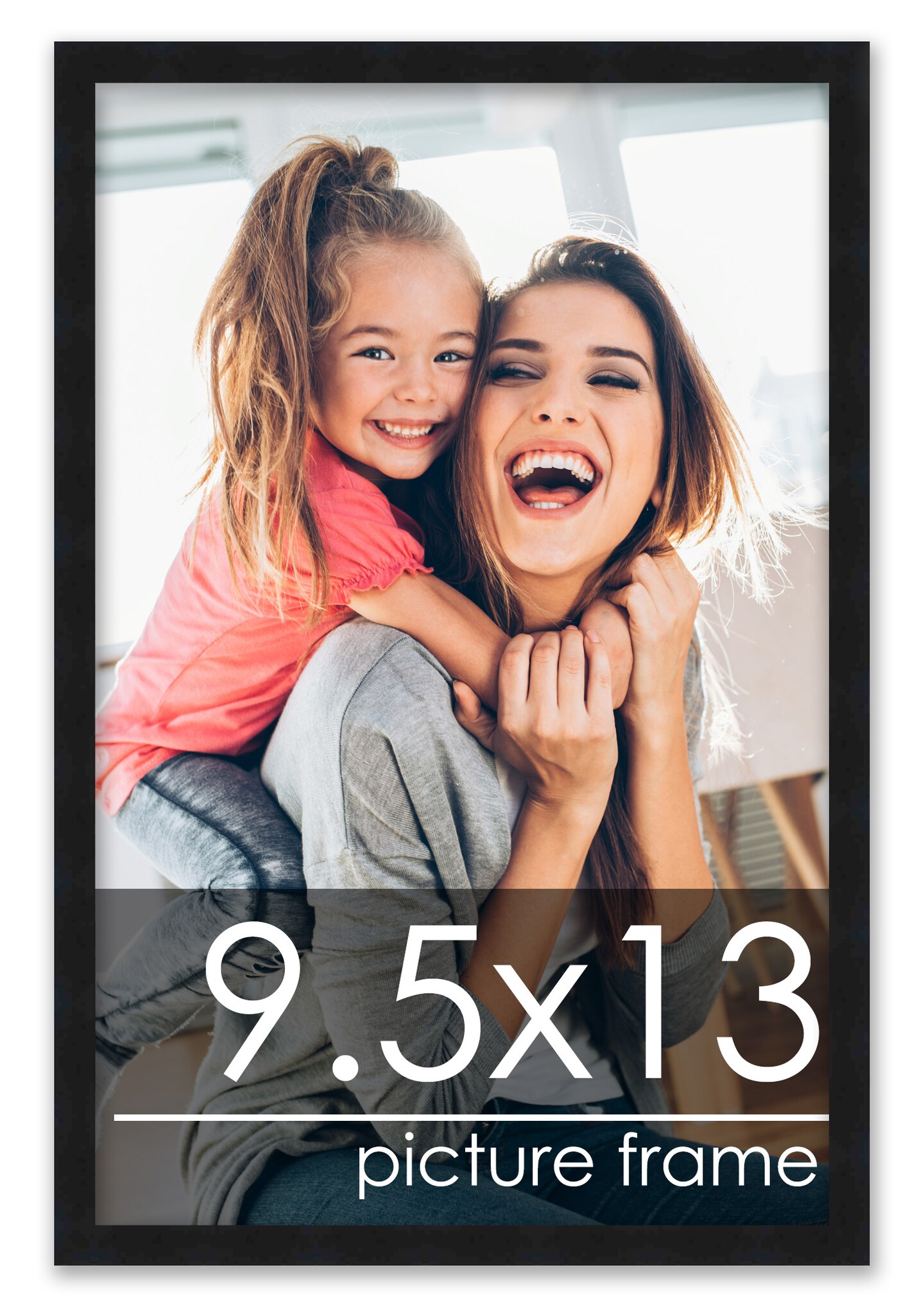 9.5x13 Solid Wood Picture Frame with UV-Resistant Acrylic & Acid-Free Backing, Available in 6 Finishes: Matte Black, Matte White, Metallic Bronze, Silver, Natural Wood Grain & Mahogany