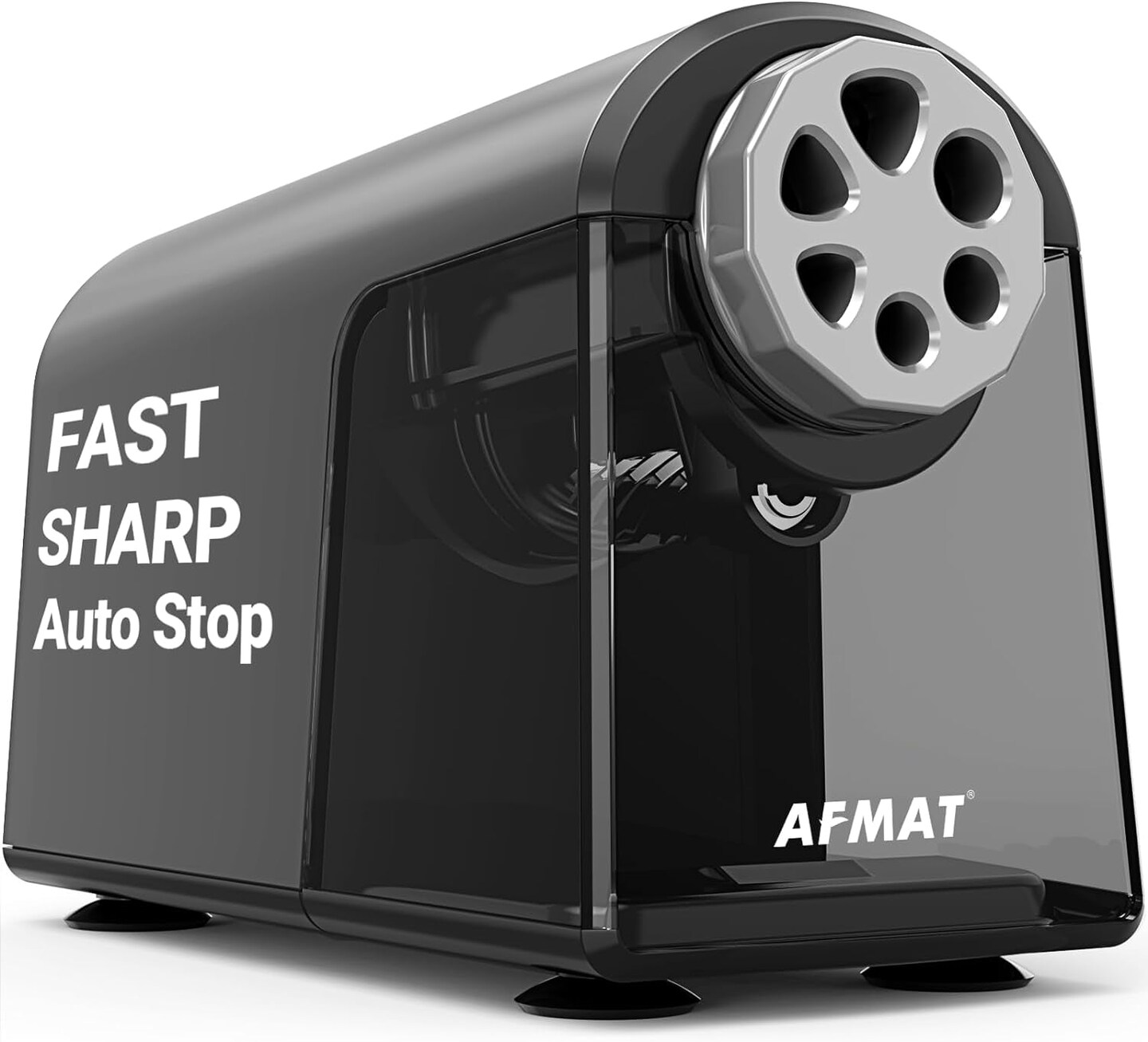 Heavy Duty Electric Pencil Sharpener, 6 Holes,  Classroom Pencil Sharpener for 6-11Mm Pencils, Auto Stop, Super Fast, Never Eat Pencils, School Teacher Must Have Pencil Sharpeners Plug In, Gray