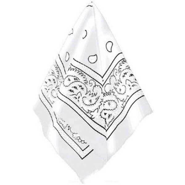 Paisley White Bandana, 20&#x22; x 20&#x22;