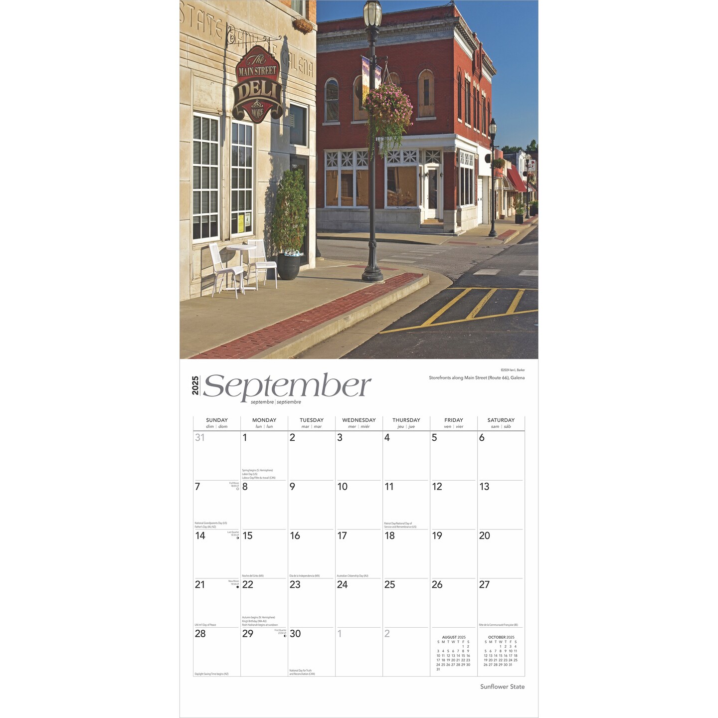 Sunflower State | Kansas Places | 2025 12 x 24 Inch Monthly Square Wall Calendar | Plastic-Free | BrownTrout | USA United States of America Midwest State Nature