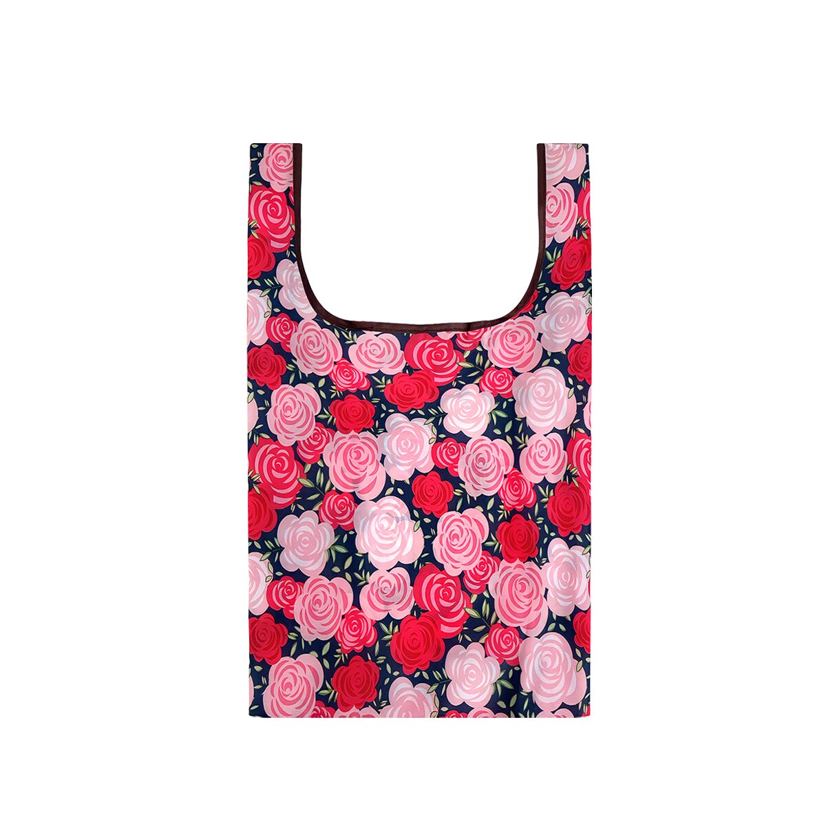 Wrapables Small JoliBag Nylon Reusable Grocery Bag, 2 Pack, Rose Garden
