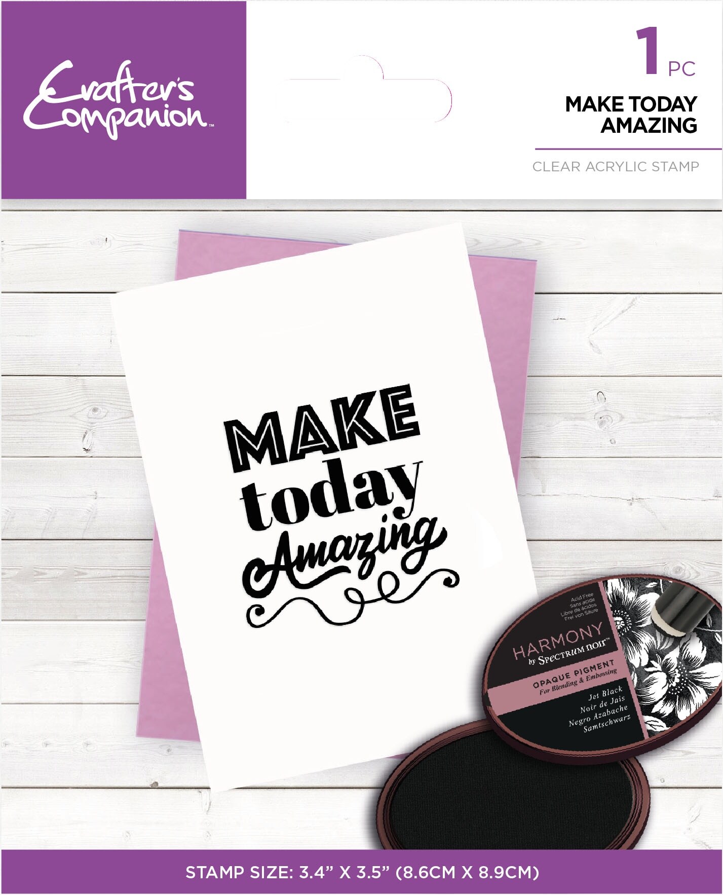 Crafter&#x27;s Companion Clear Acrylic Stamps-Make Today Amazing