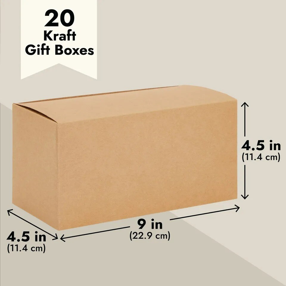 20 Pack Paper Boxes for Tumblers, Gift Wrapping, Shipping, 9x4x4, Brown