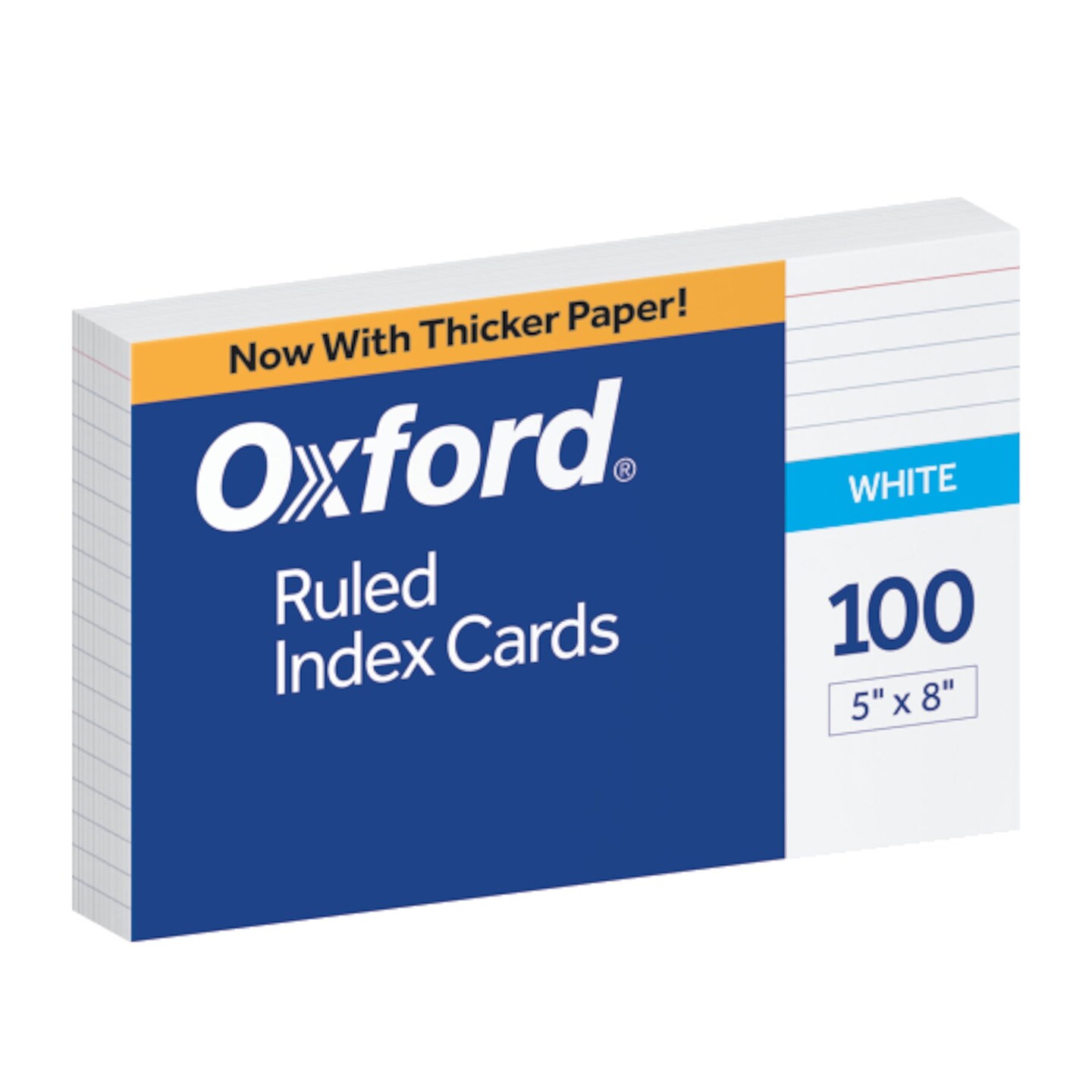 Ruled Index Cards, 5&#x22; x 8&#x22;, White, Pack of 100