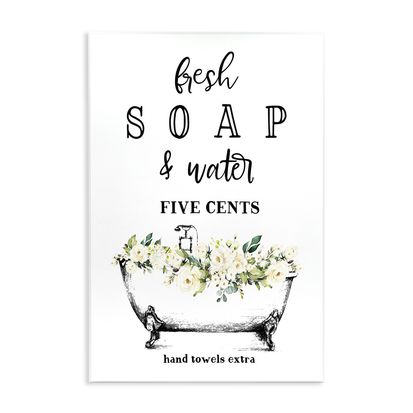 Stupell Industries Fresh Soap & Water Bath Tub Wall Plaque Art