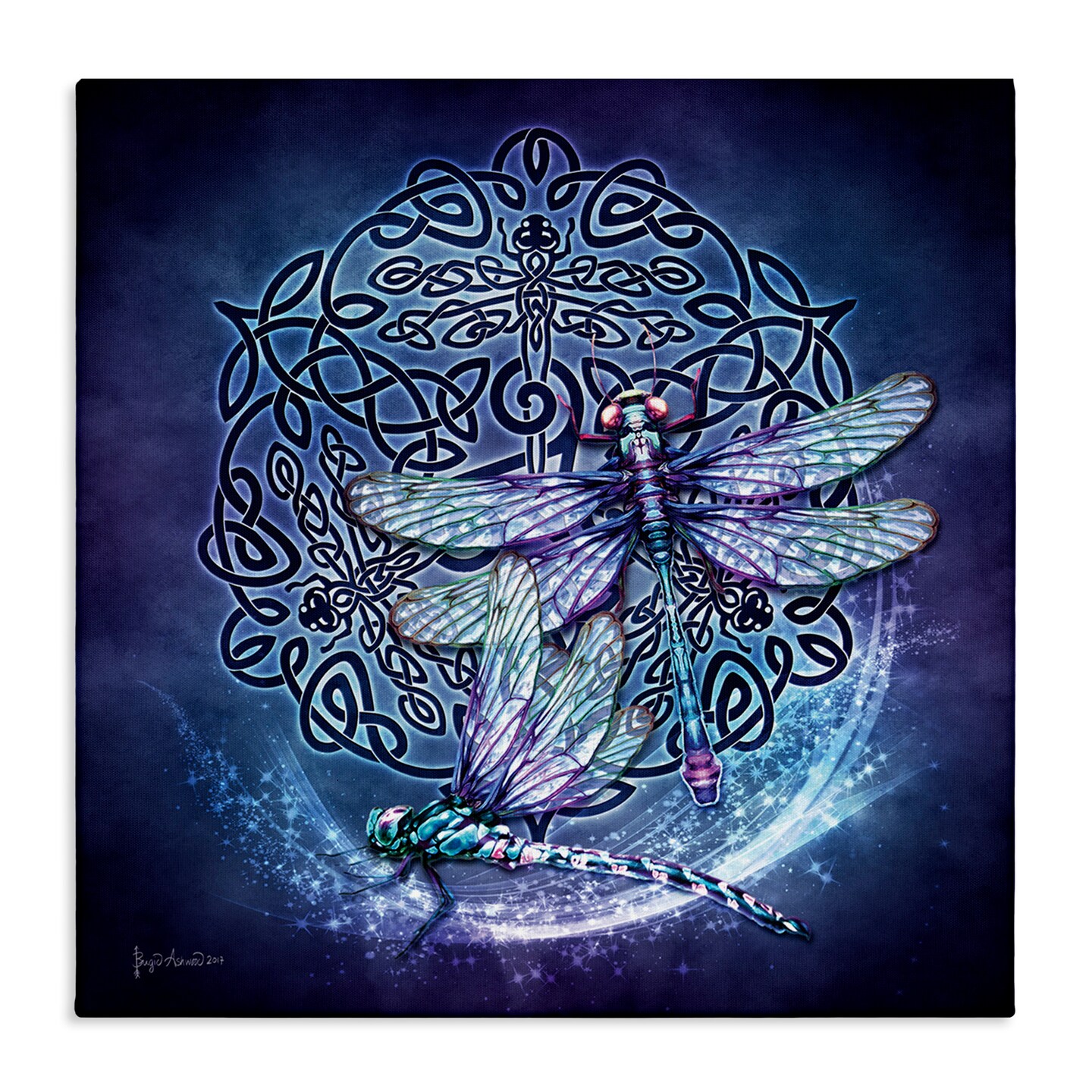 Stupell Industries Dragonfly &#x26; Celtic Knot Canvas Wall Art