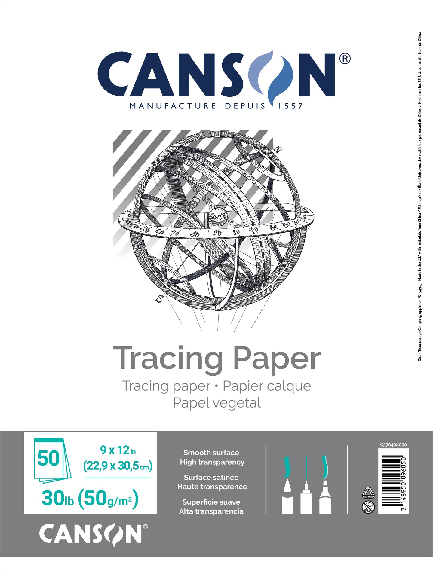 Canson Artist Series Tracing Paper Pad 9&#x22;X12&#x22;-50 sheets