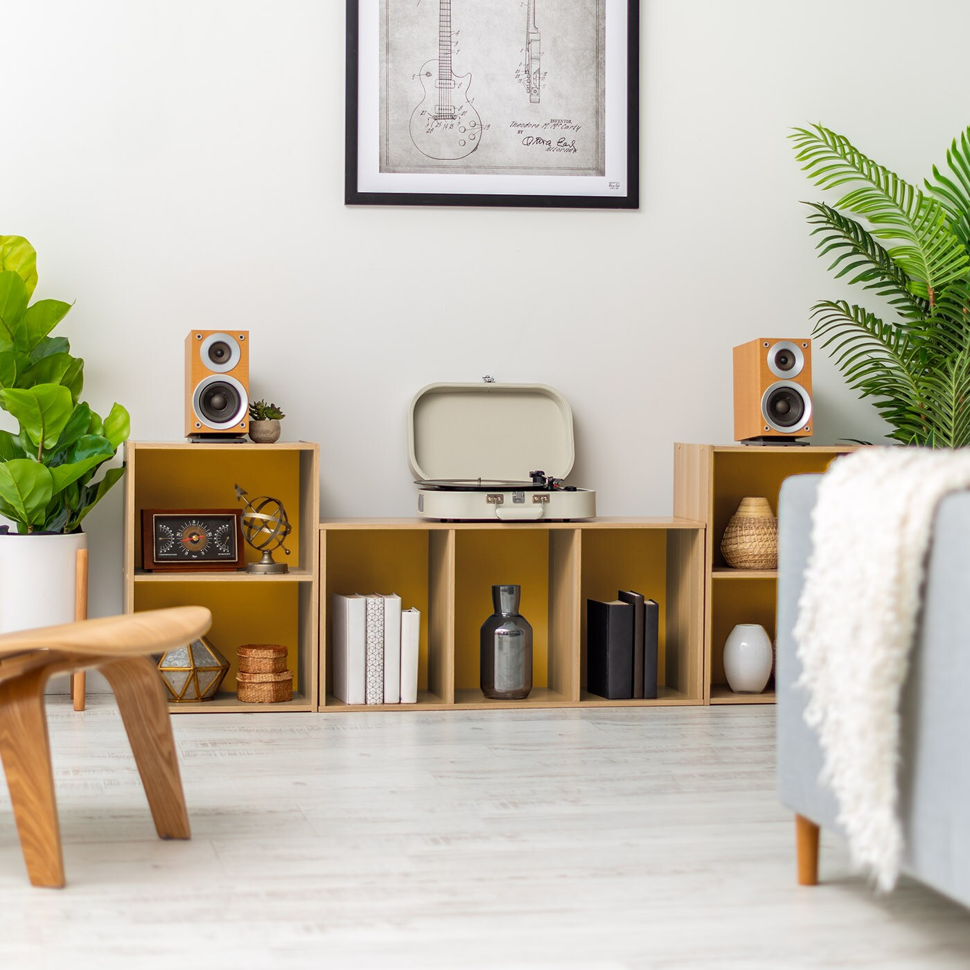 IRIS USA 2-Tier Wood Bookshelf Cube Organizer Storage