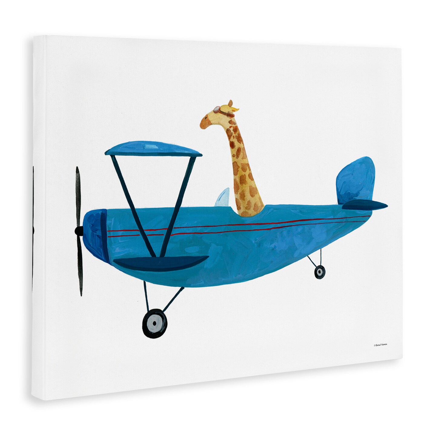 Stupell Industries Giraffe Pilot in Airplane Canvas Wall Art