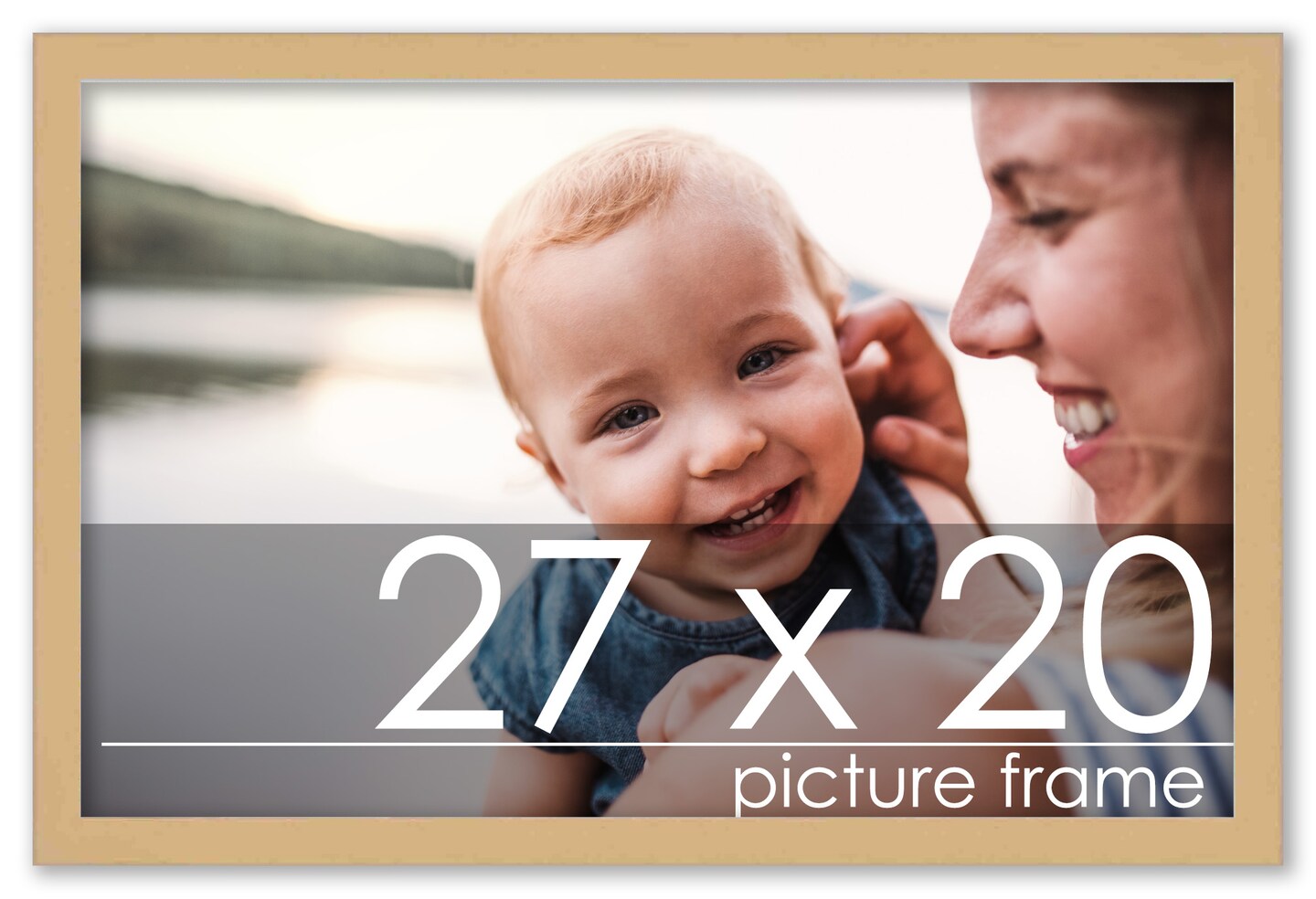 20x27 Minimalist Picture Frame with UV-Resistant Acrylic & Acid Free Backing, Available in 6 Finishes - Black, Brown, Silver, Grey, Natural, and White