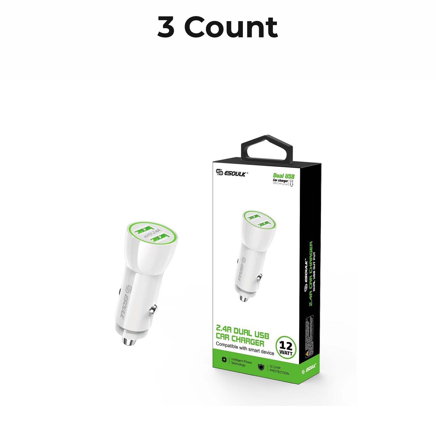 2.4 Dual USB Car Adapter 12/48