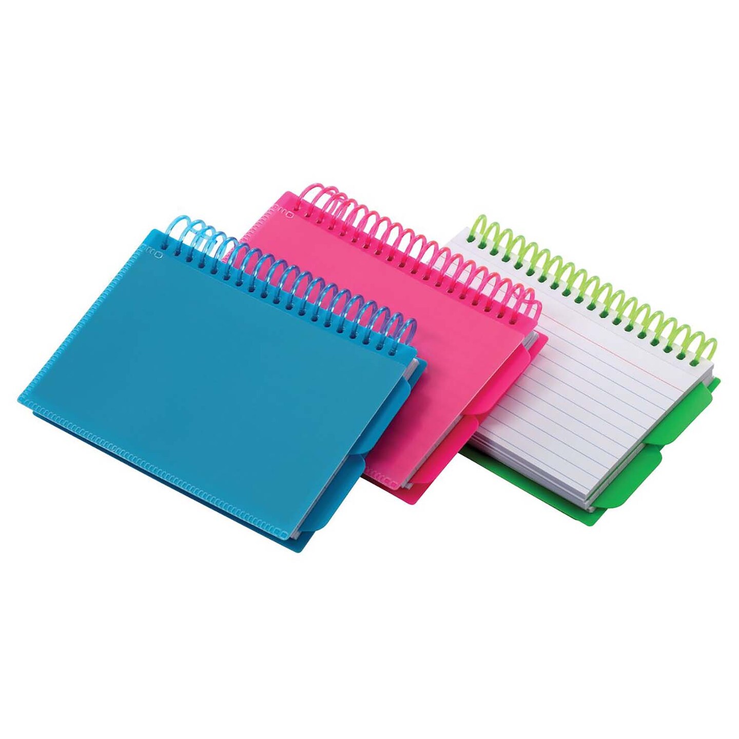 Spiral Index Cards with Poly Covers, 3&#x22; x 5&#x22;, Assorted