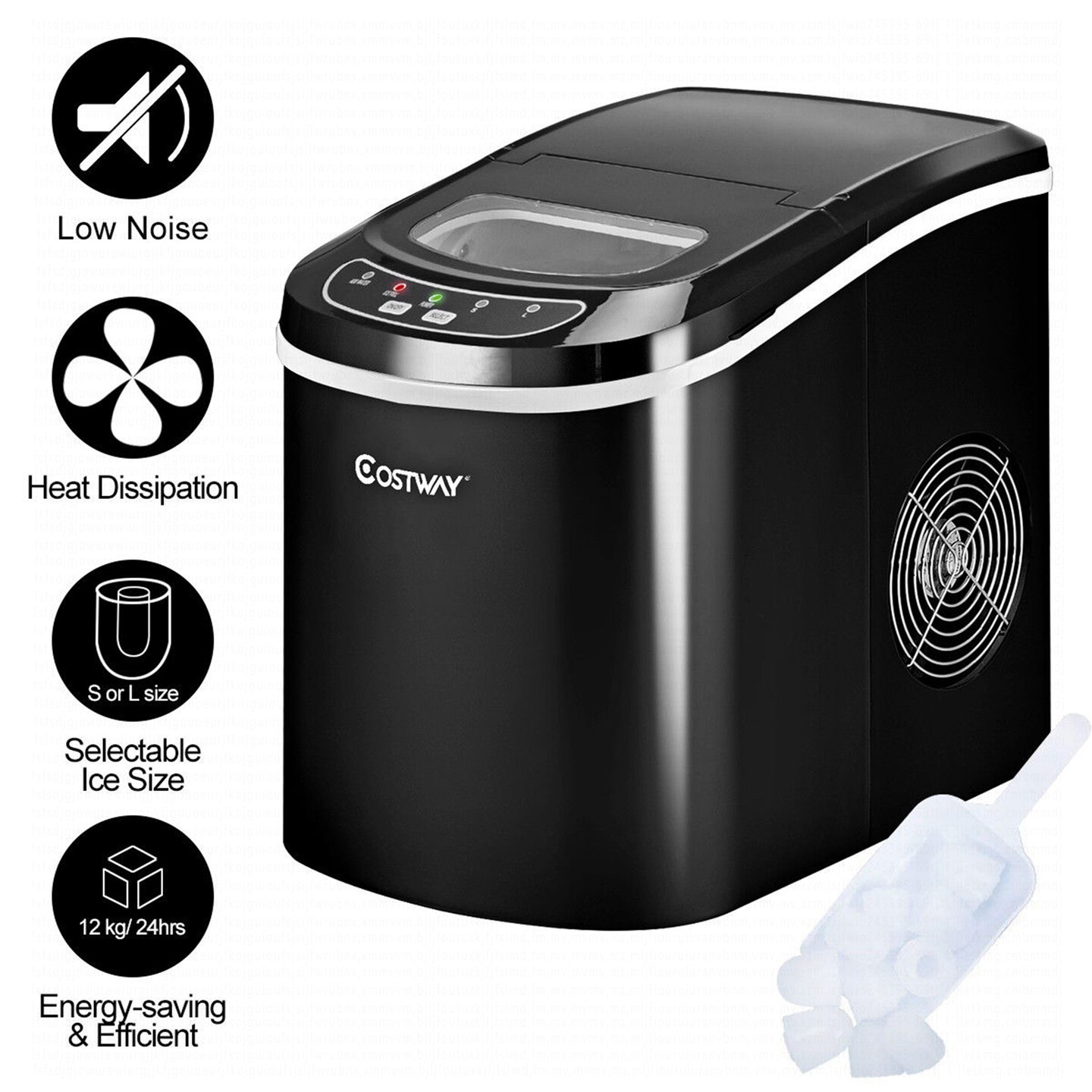 Costway Portable Compact Electric Ice Maker Machine Mini Cube 26lb/Day