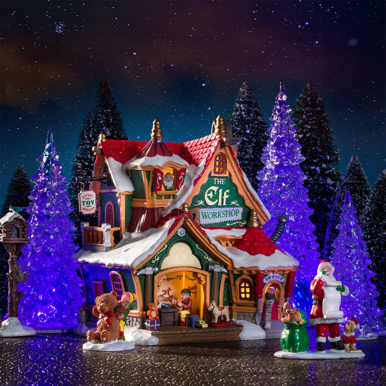 LEMAX Crystal Lighted Tree, 3 Color Changeable, Large, Battery Operated (4.5V) #94515