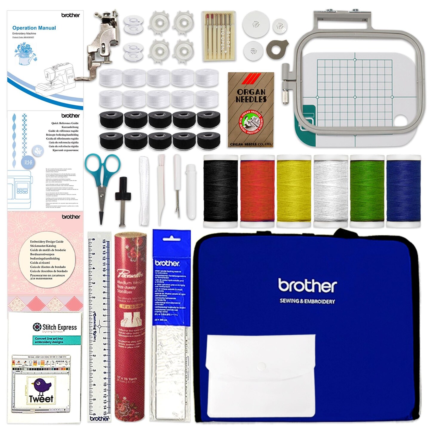 Brother PE545 Embroidery Machine w/ Deluxe $1,470 Thread &#x26; Digitizing Bundle