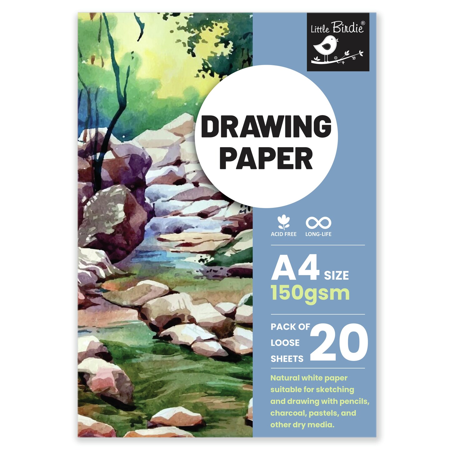 Little Birdie Drawing A4 Paper 150gsm-20 Sheets
