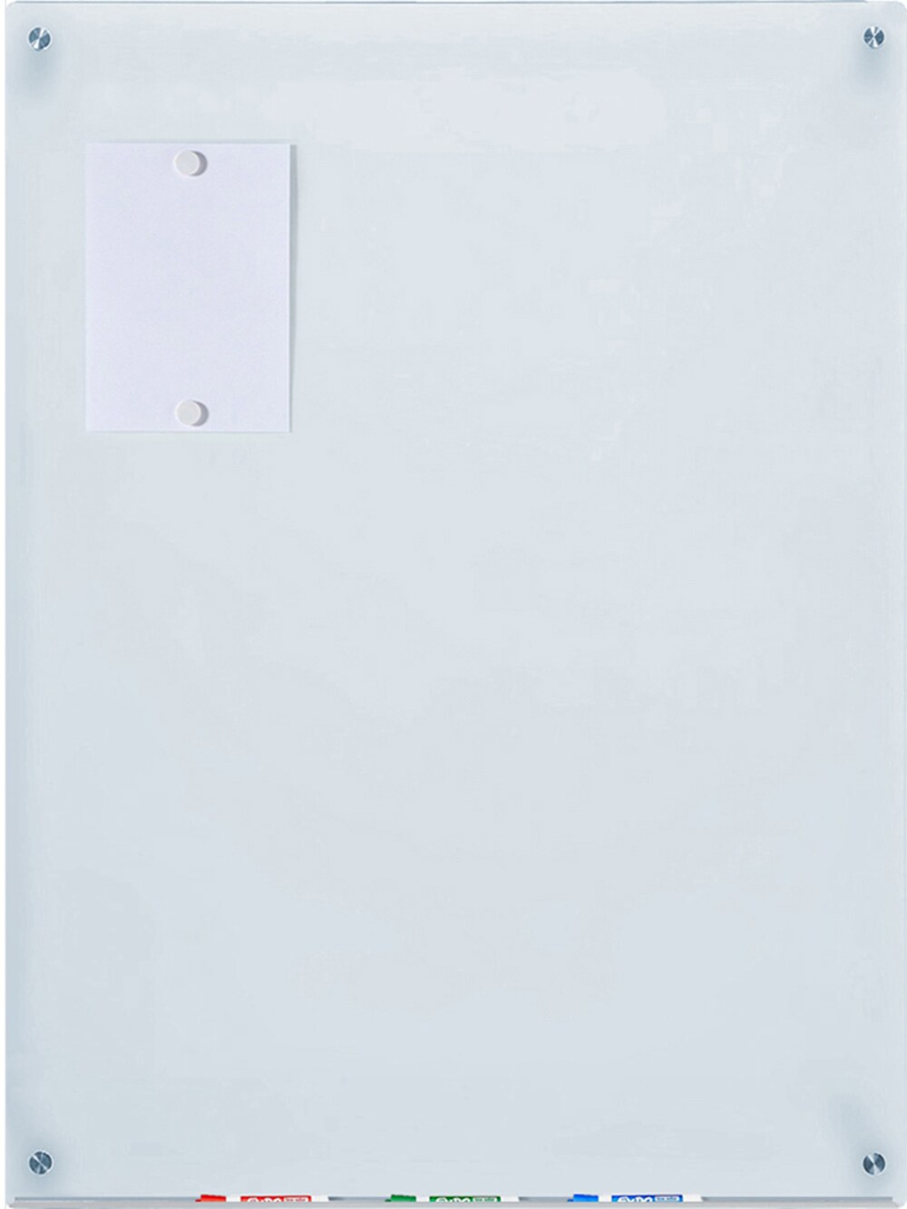 Audio-Visual Direct Magnetic White Glass Dry-Erase Board Set Includes Magnets, Hardware &#x26; Marker Tray