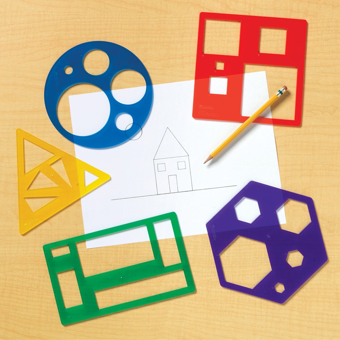 Primary Shapes Templates, Set of 5