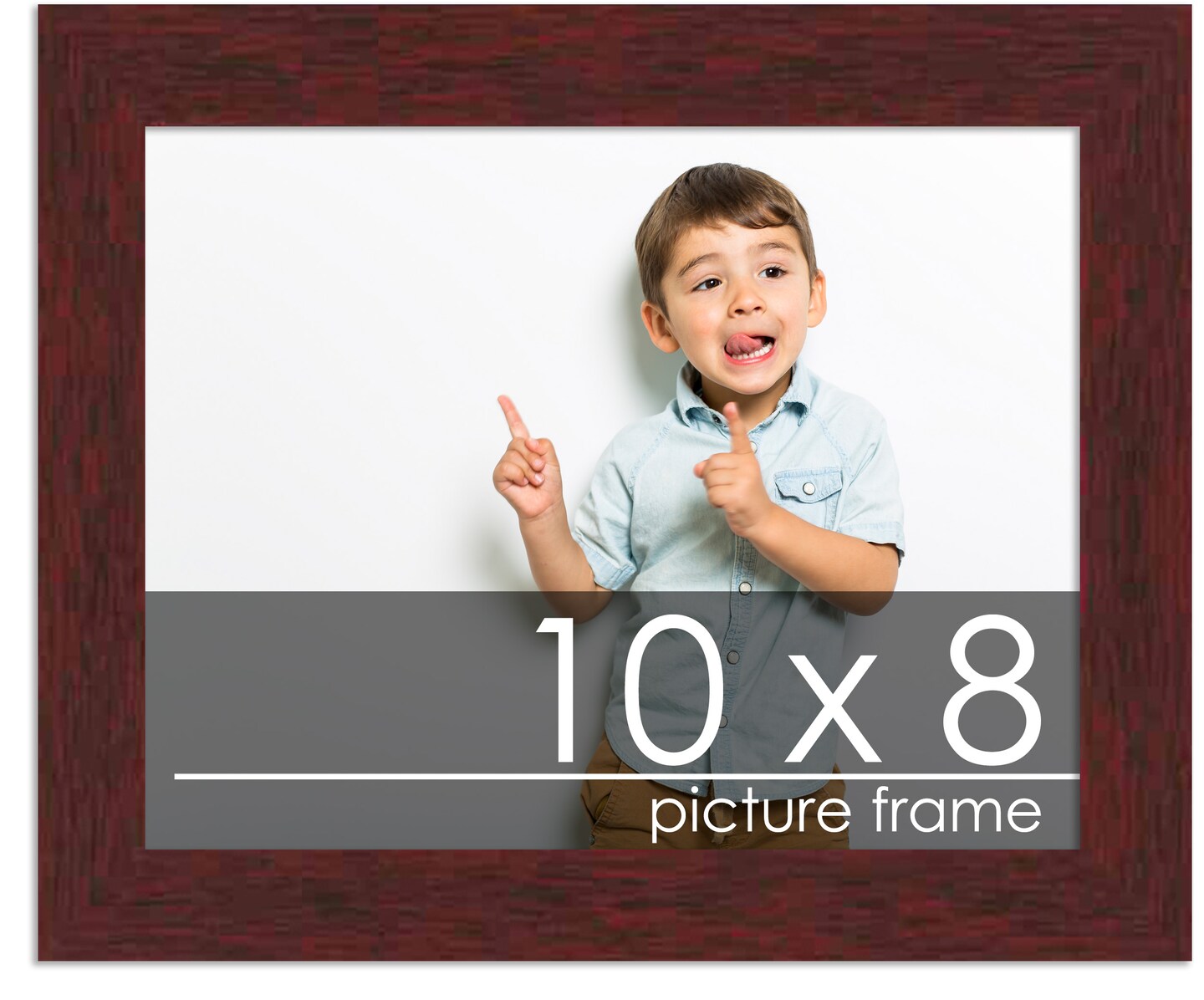 10x8 Solid Wood Picture Frame with UV-Resistant Acrylic & Acid-Free Backing, Available in 6 Finishes: Matte Black, Matte White, Metallic Bronze, Silver, Natural Wood Grain & Mahogany