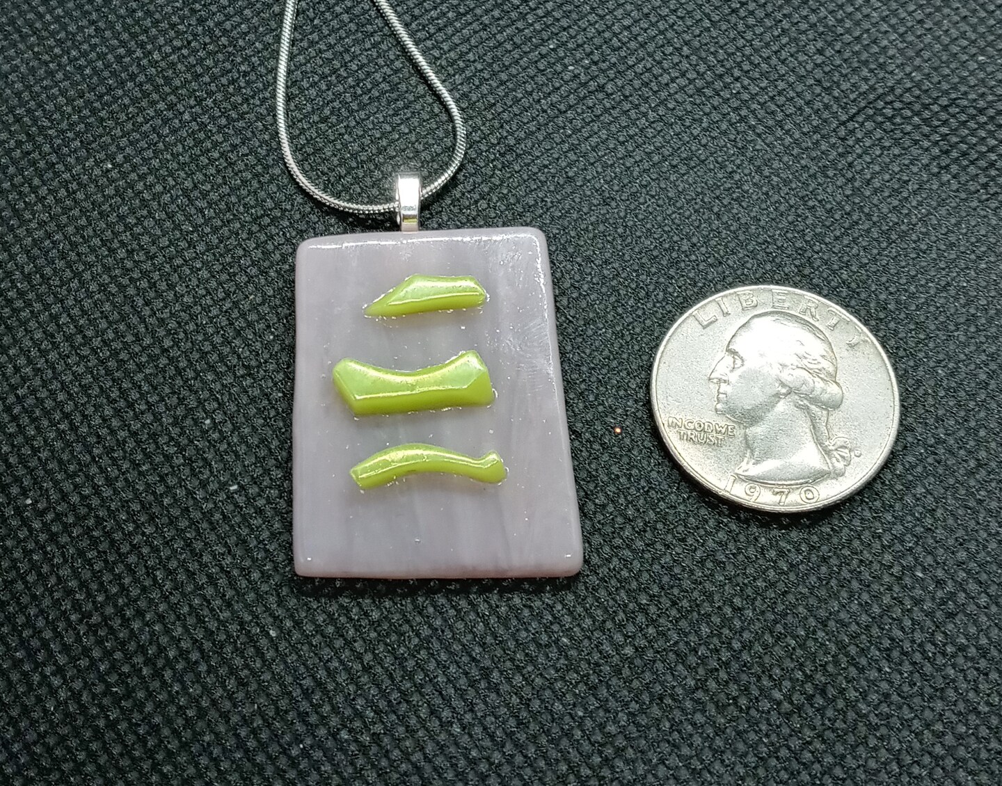 Fun festival style necklace Artisan handmade fused glass jewelry One of a kind pink green pendant Eye catching gift for art lovers product 4