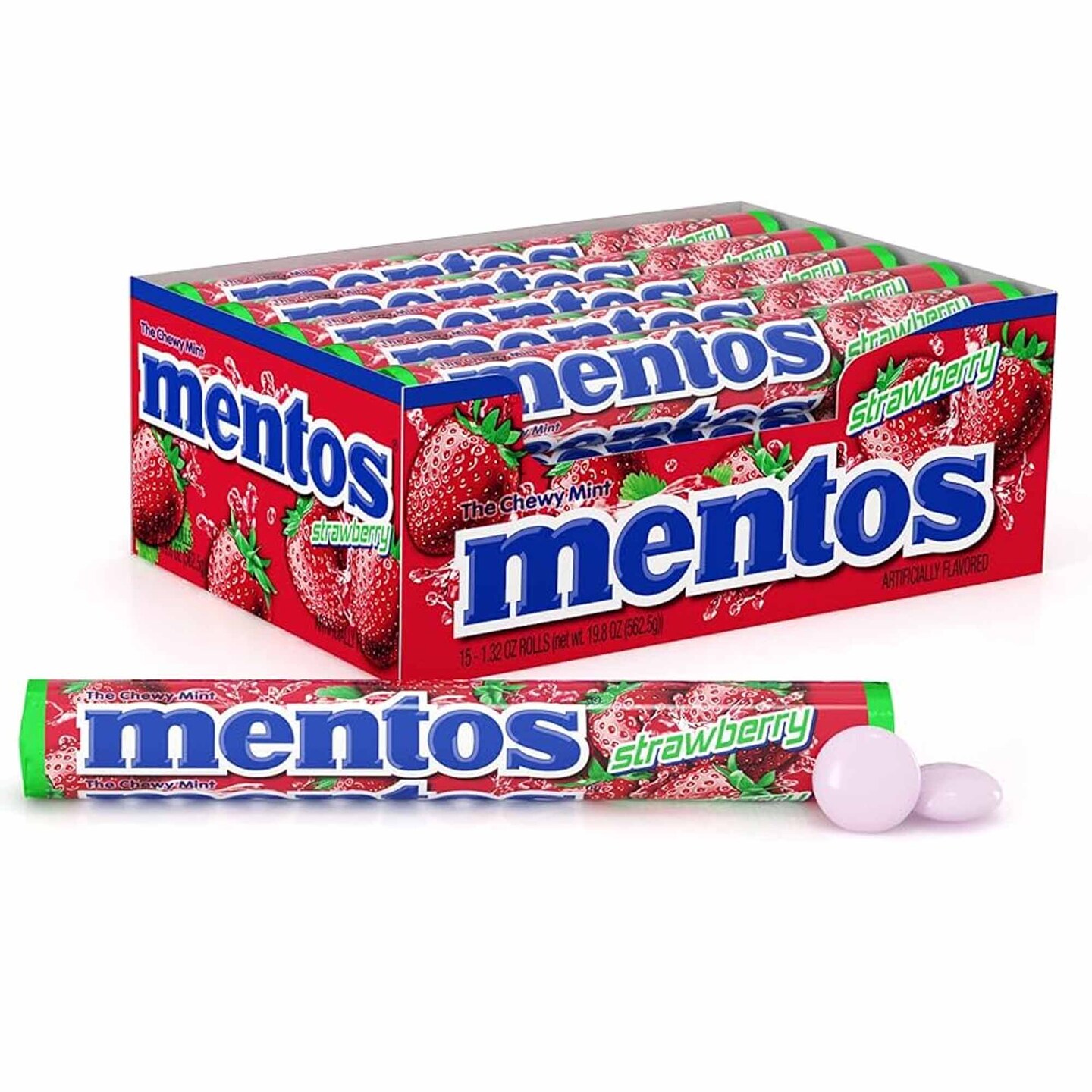 Mentos Roll Strawberry 15Ct