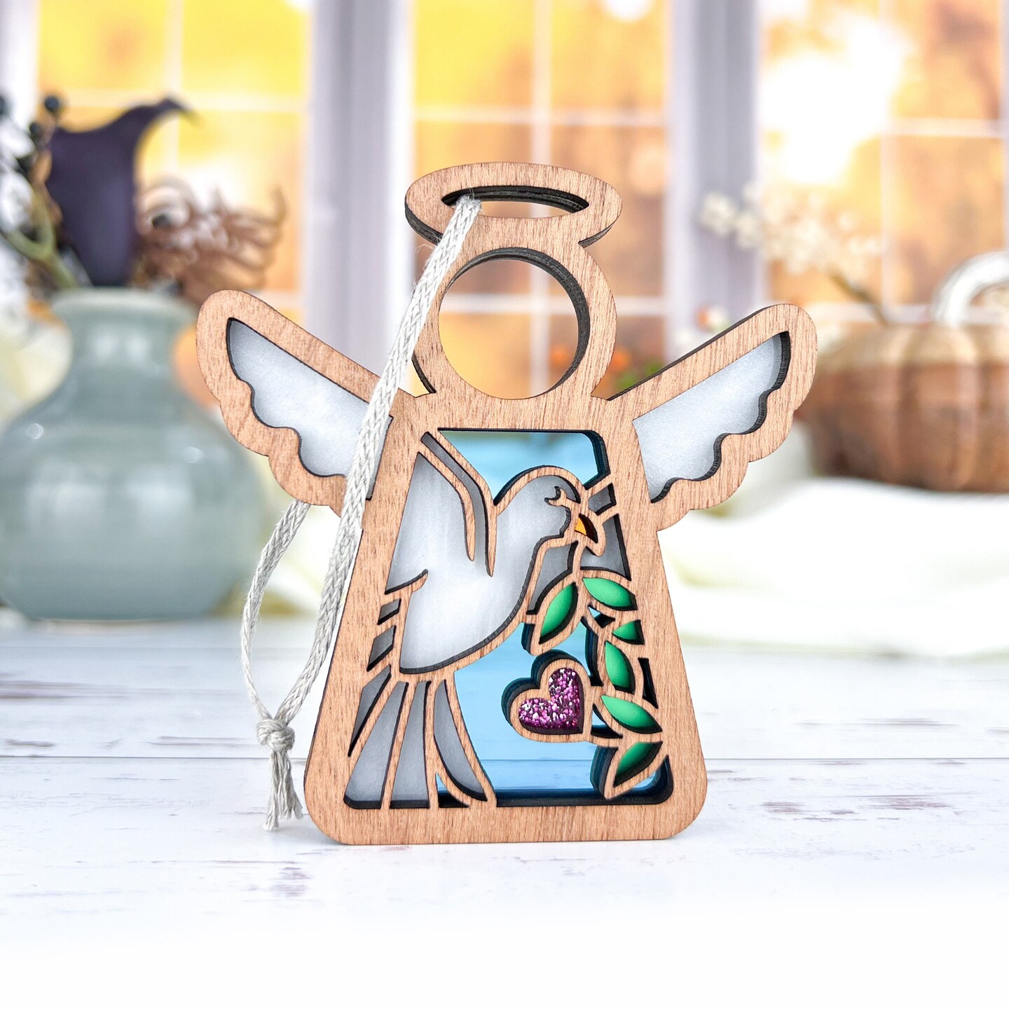 3.5&#x22; White Dove Ornament - Handcrafted in Texas - Mother&#x27;s Angels&#xAE; Figurine - Mother&#x27;s Day Gifts