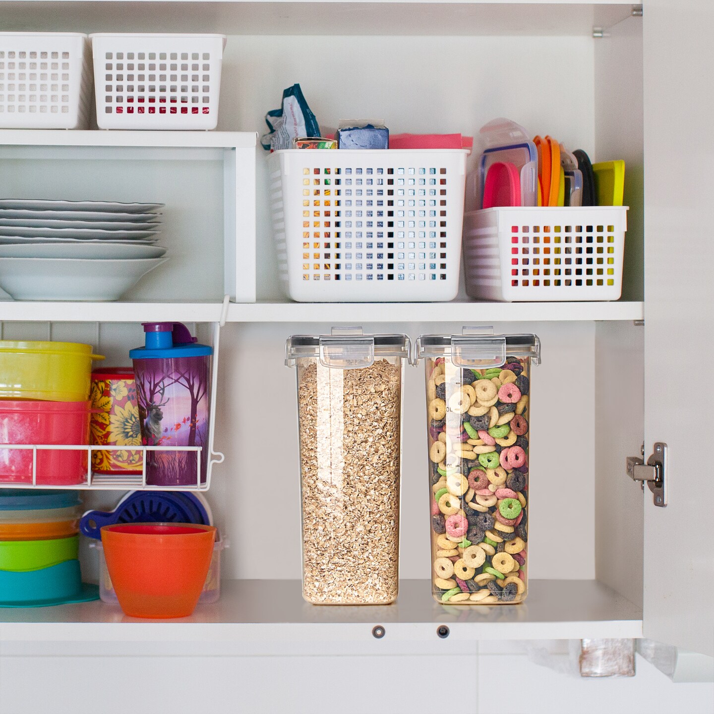 Sorbus 2 Pack Airtight Cereal Dispenser Container Set with Lids - Easy Pour, Stackable, Store Dry Food, Rice, Pasta, and More