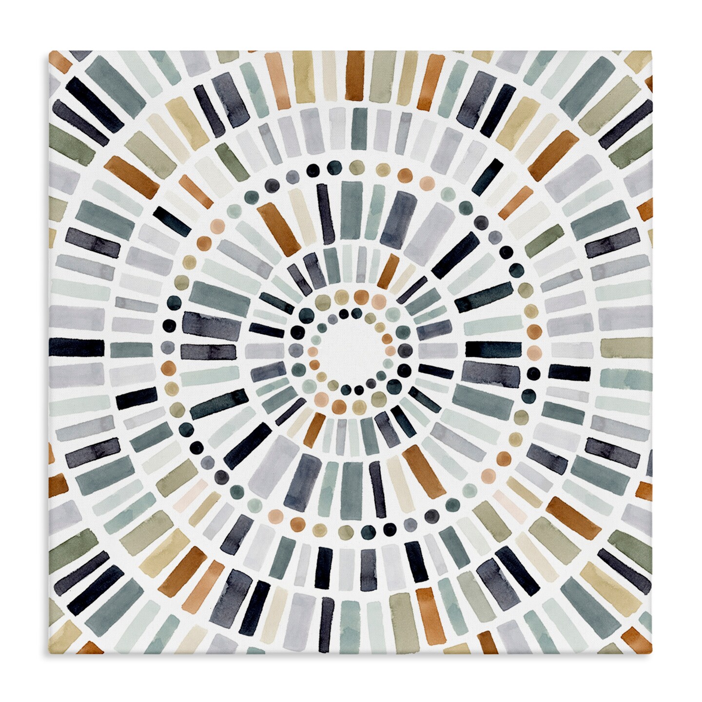 Stupell Industries Abstract Rustic Mosaic Circle Canvas Wall Art