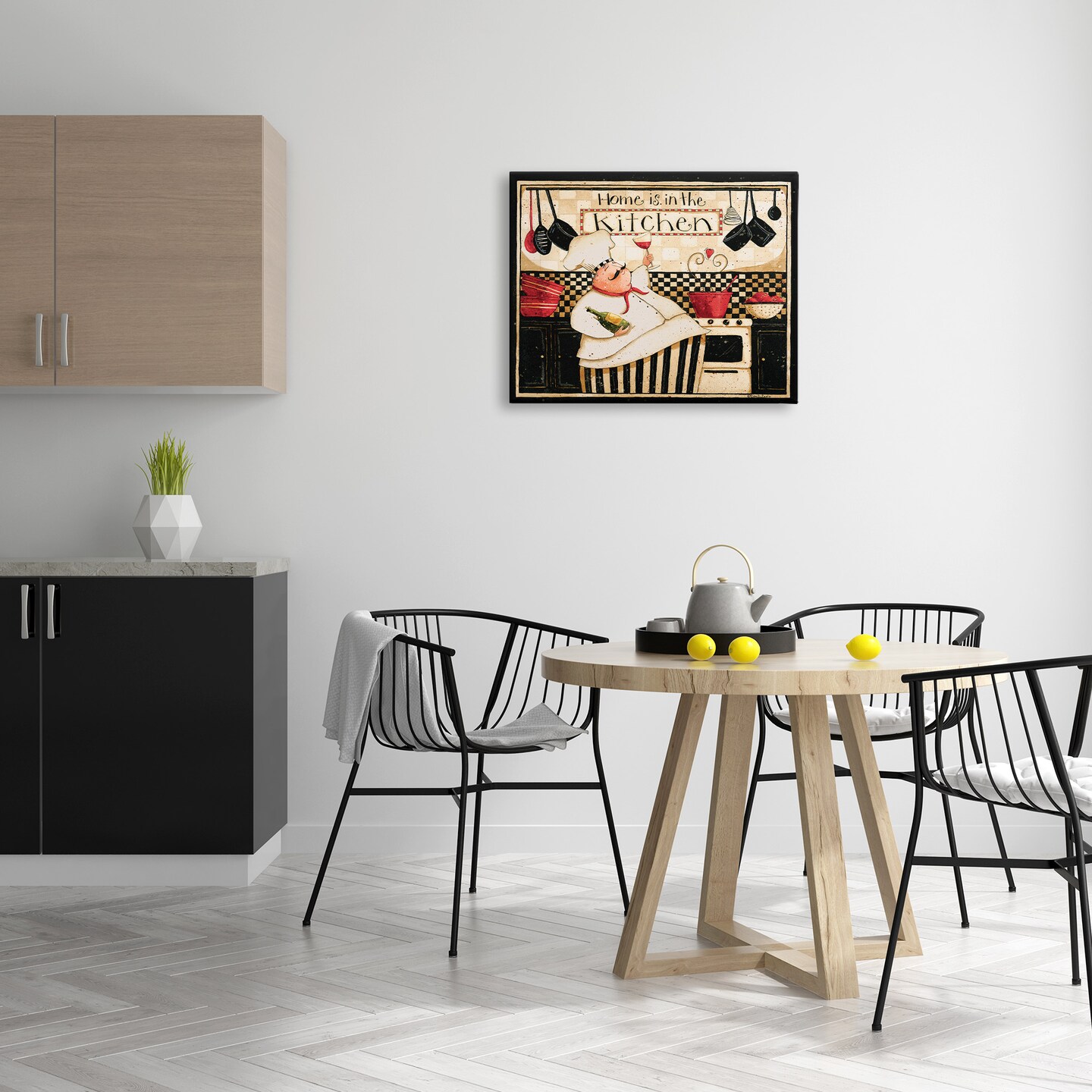 Stupell Industries Happy Chef Kitchen Phrase Canvas Wall Art