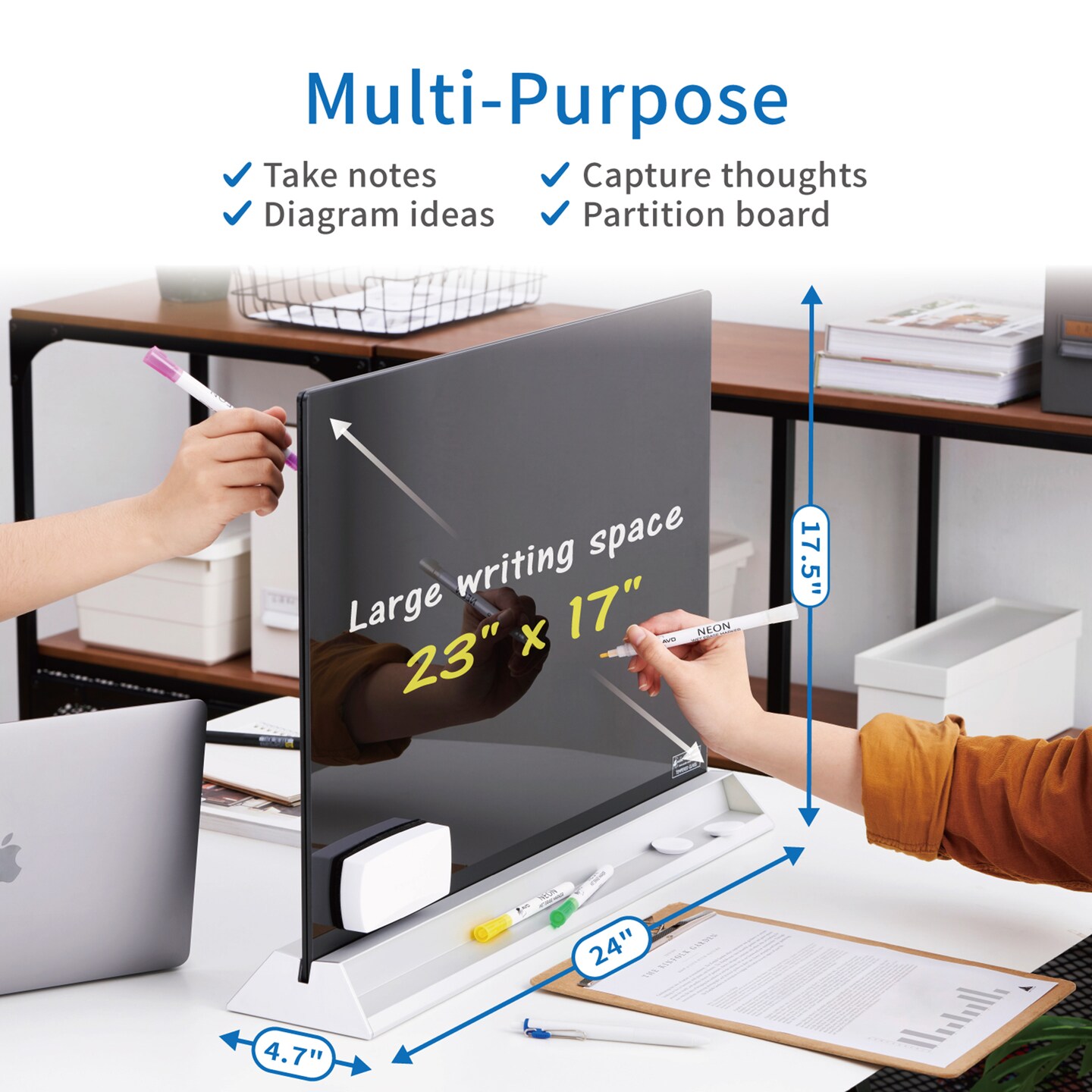 Audio-Visual Direct Magnetic Desktop Memo White Board Planner for Reception & Office