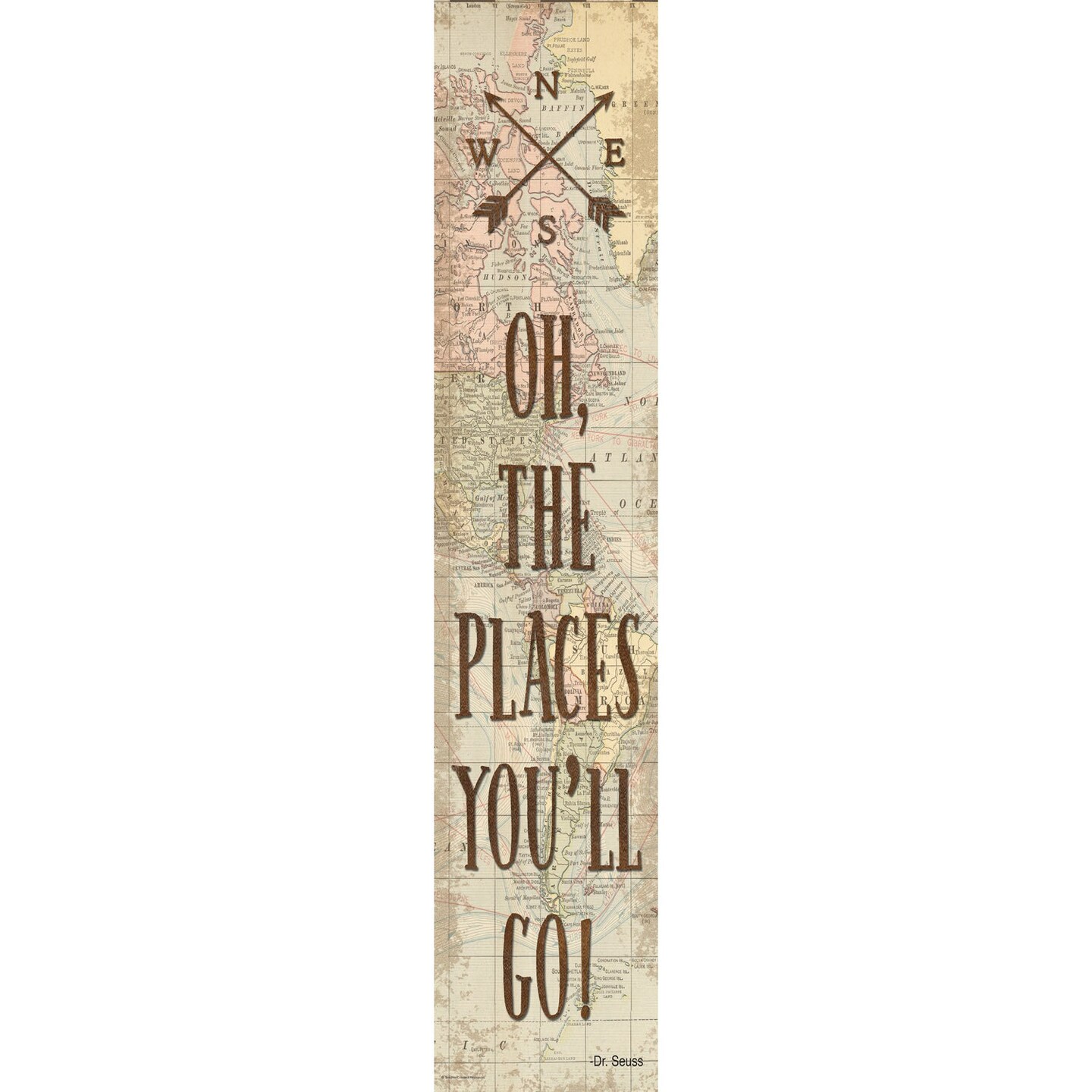 Travel The Map Oh, the Places You&#x27;ll Go! Banner, 8&#x22; x 39&#x22;