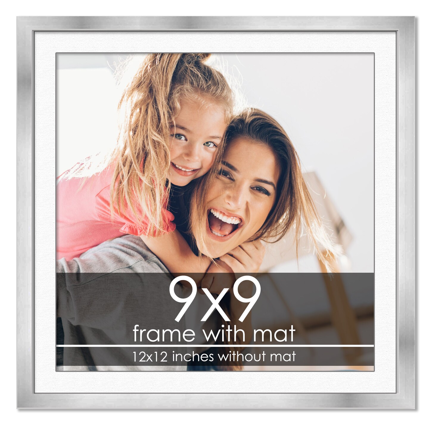 Metallic Silver with White Photo Mat, UV Acrylic Front, Foam Board Backing, 60 Sizes Available