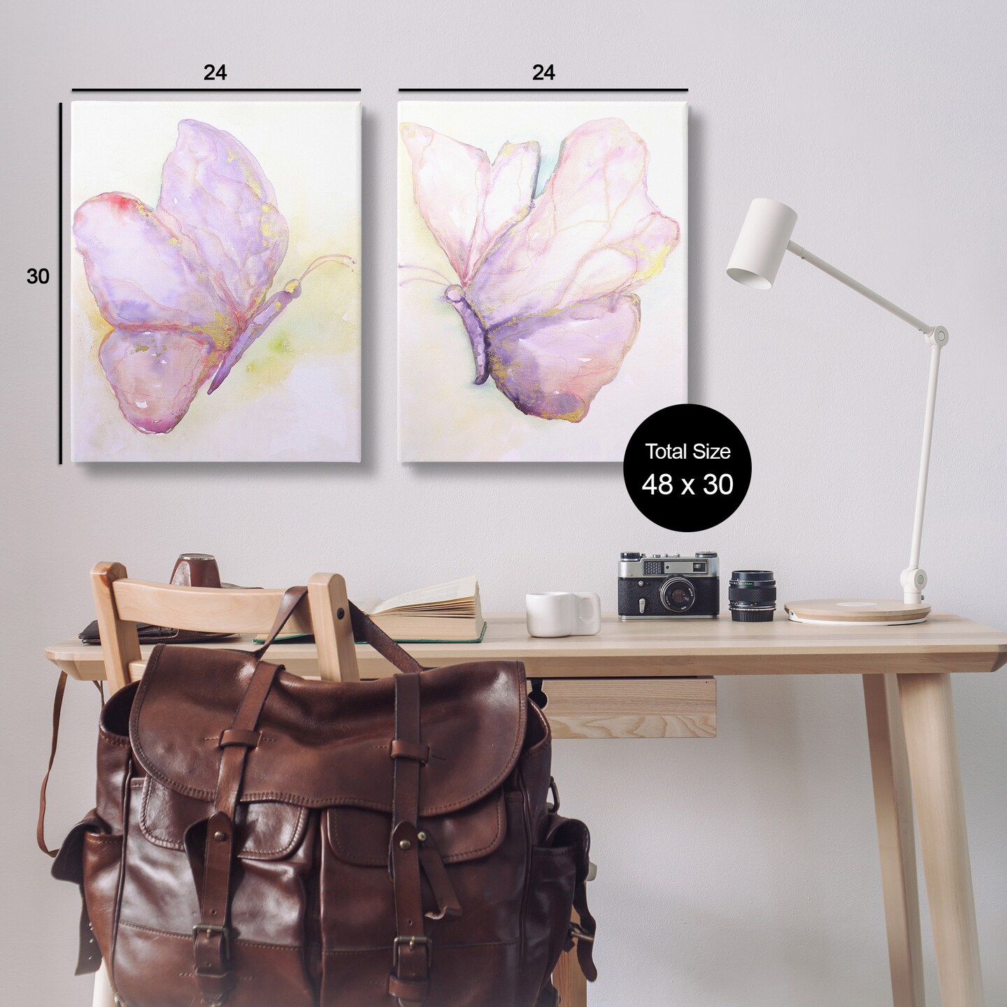 Stupell Industries Girls Glam Butterfly Wings Canvas Wall Art