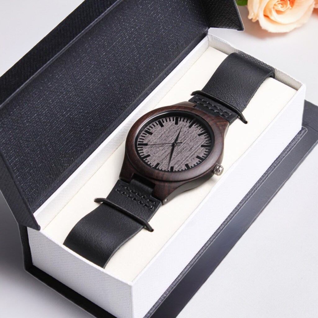 Leading with Love Engraved Wooden Watch