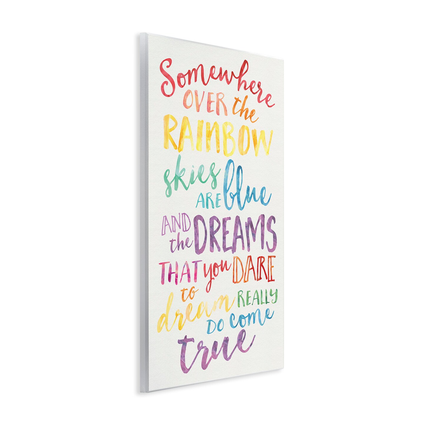 Stupell Industries Rainbow Lyrics Watercolor Wall Plaque Art