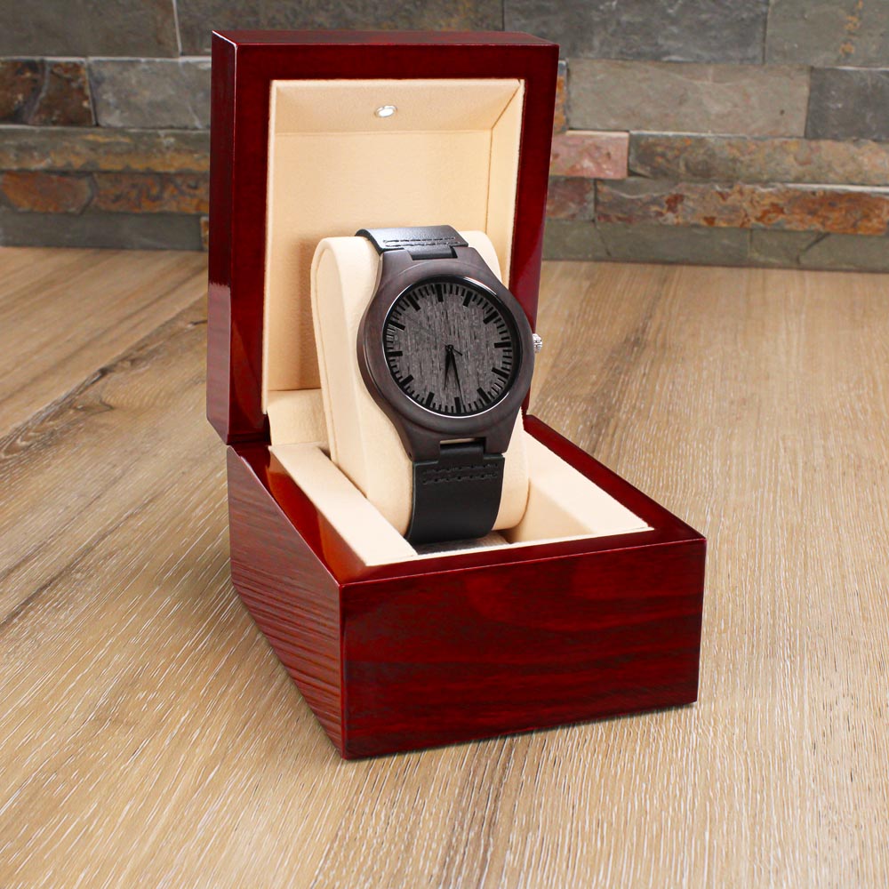 Leading with Love Engraved Wooden Watch - image13