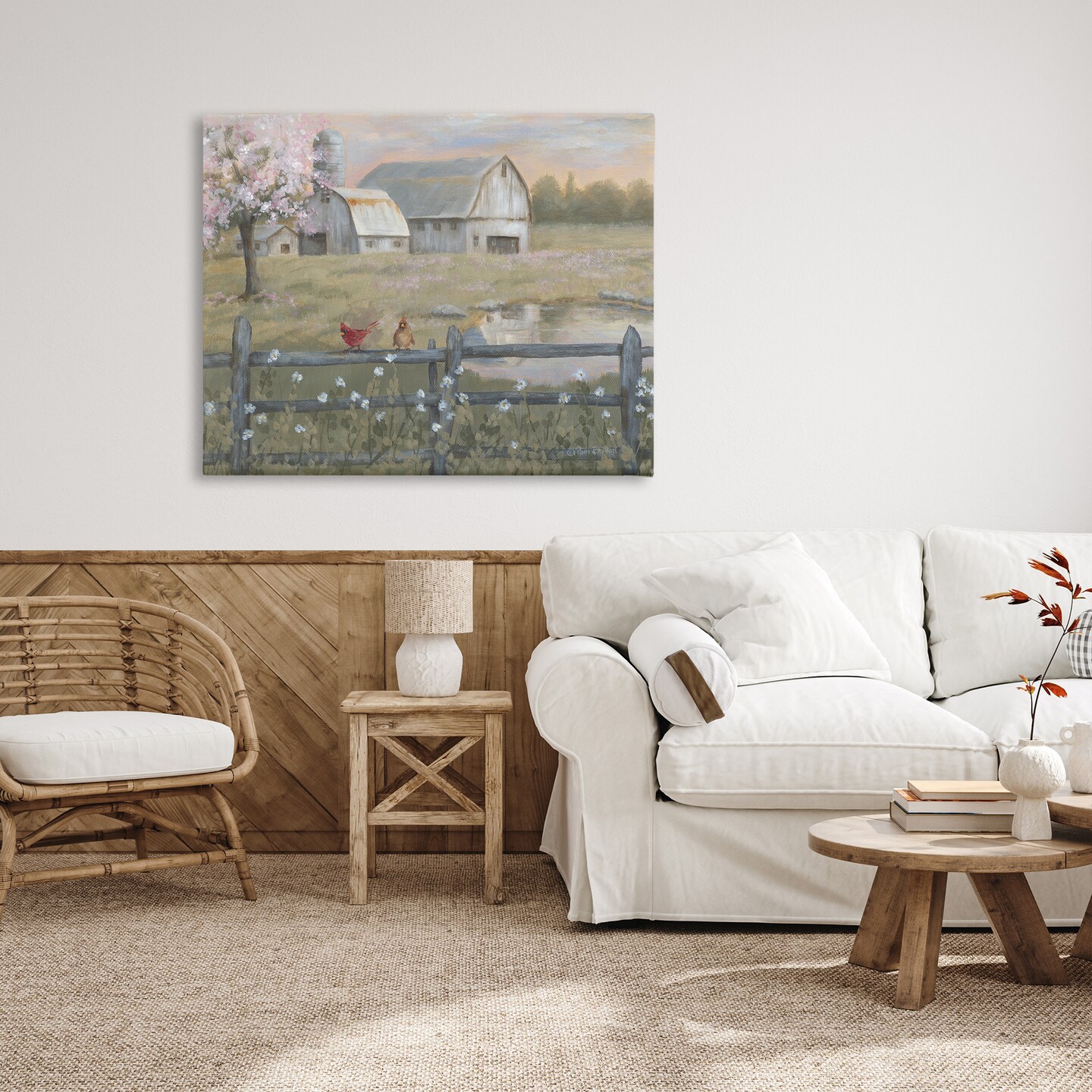 Stupell Industries Blossoming Trees Country Farm Canvas Wall Art