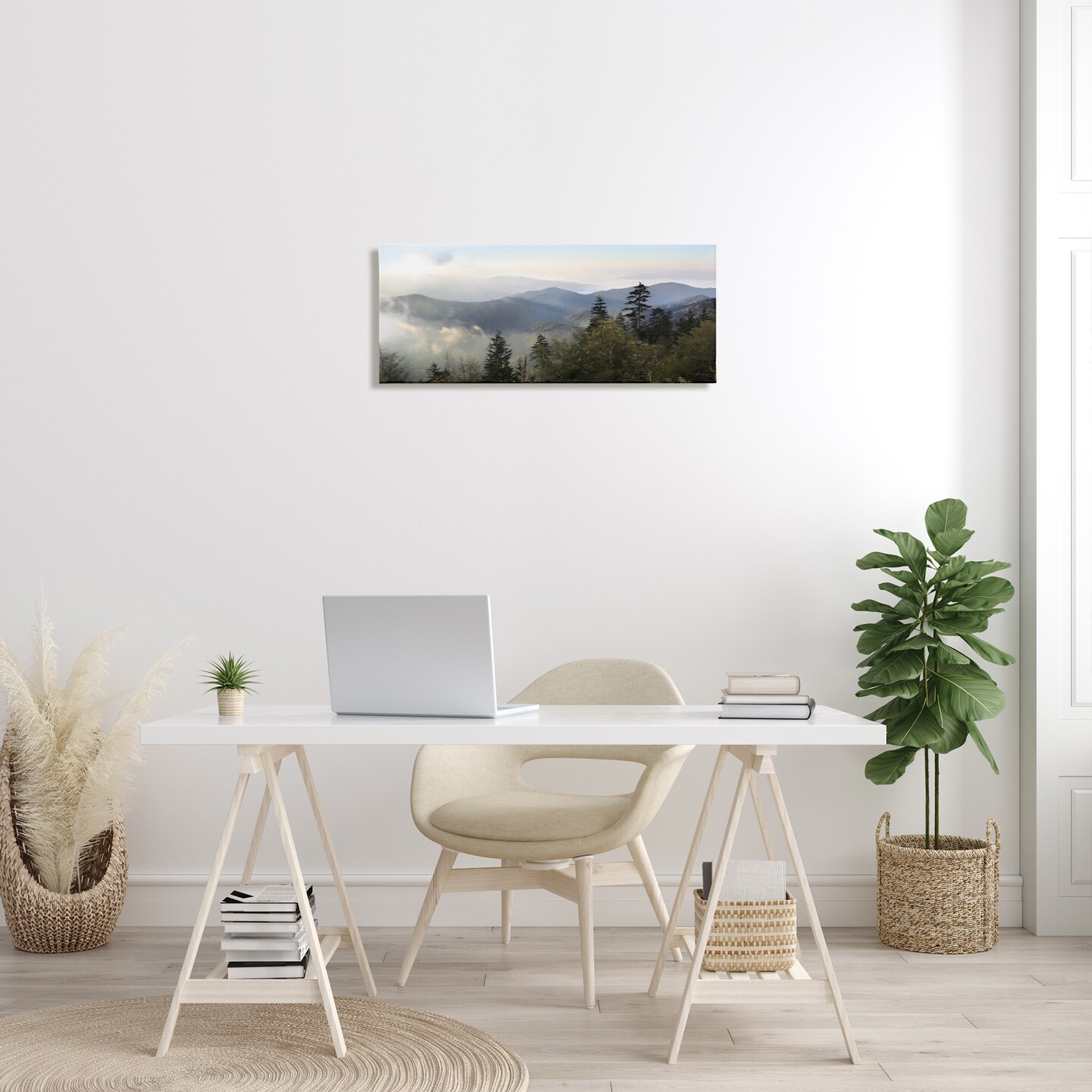 Stupell Industries Panoramic Cloudy Mountainous Nature Canvas Wall Art