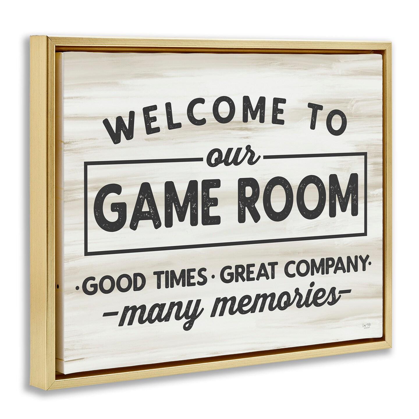 Stupell Industries Welcome To Game Room Framed Floater Canvas Wall Art