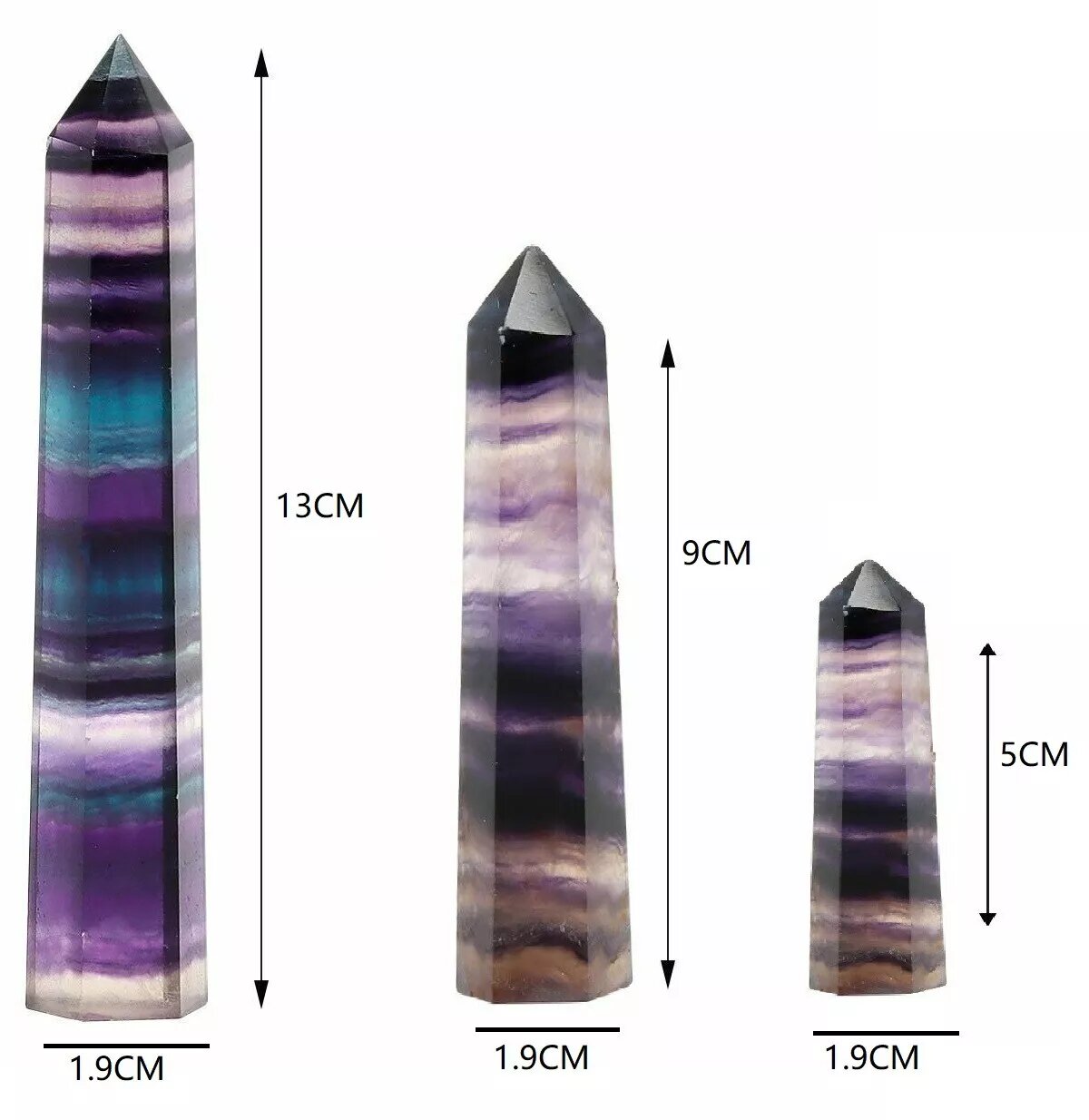 Kitcheniva Natural Rainbow Fluorite Obelisk Quartz Crystal