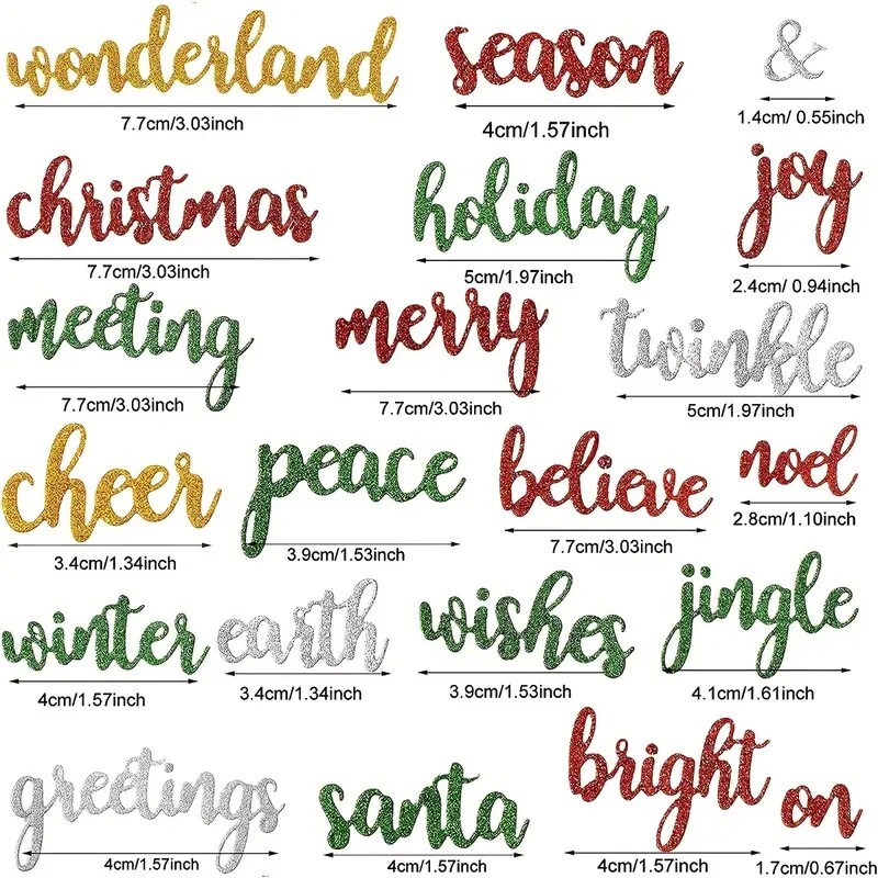 Designer Metal Christmas Words Cutting Dies 21 Piece Set