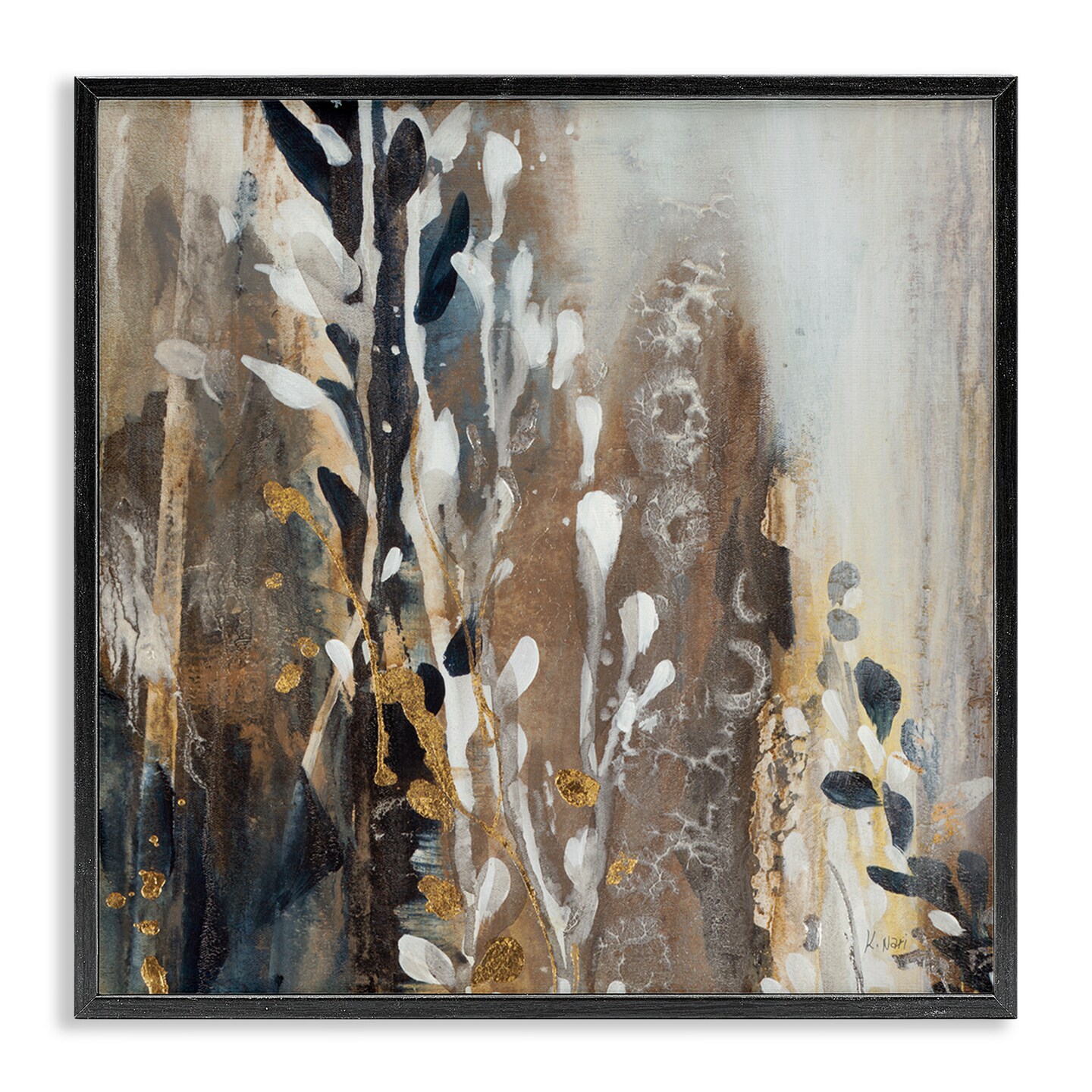Stupell Industries Abstract Cascading Plants Framed Giclee Art