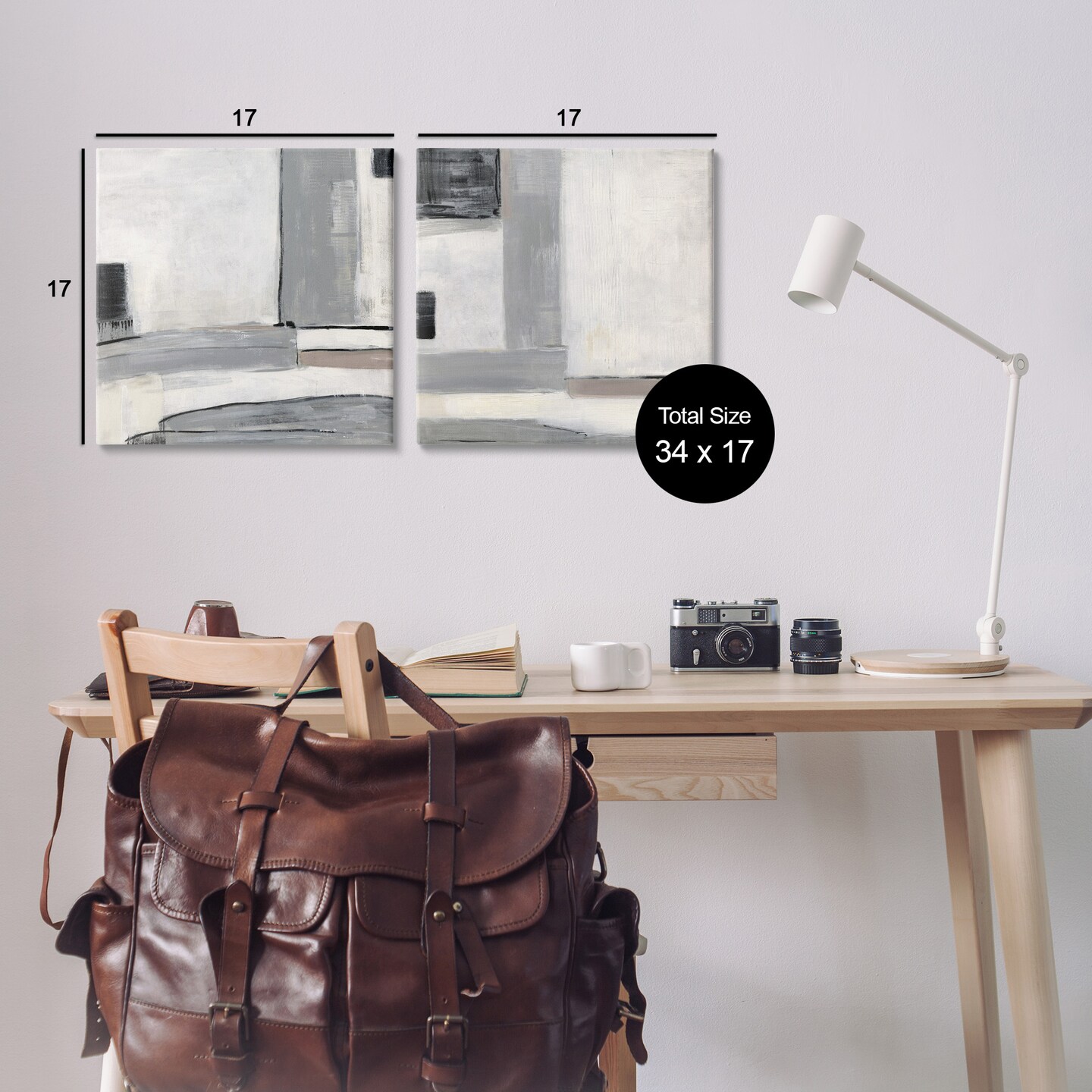 Stupell Industries Industrial Abstract Grey Geometric Canvas Wall Art