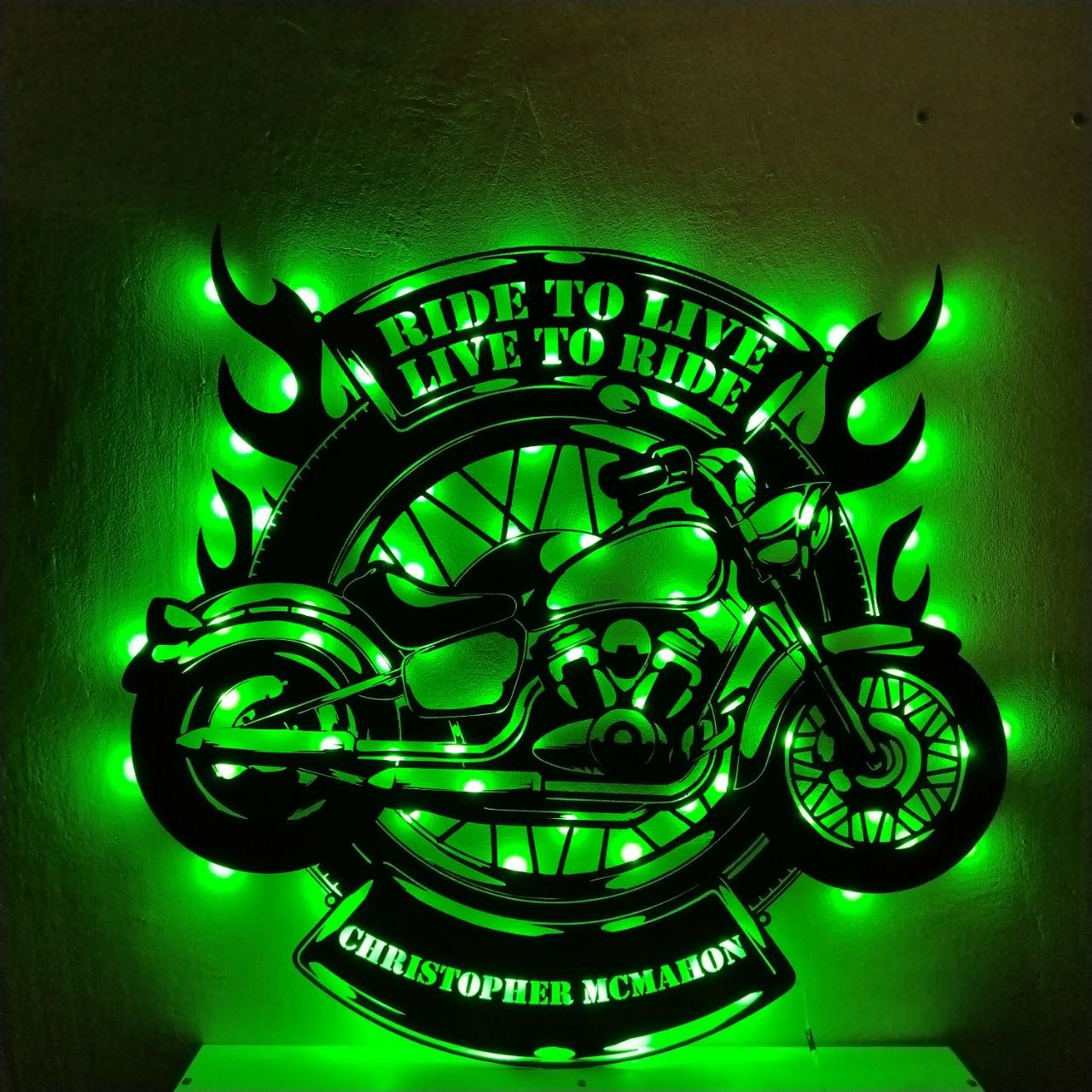 Custom Motorbike Metal Wall Art LED Light, Motorbike Metal Sign, Motorcycle Wall Art Decor, Personalized  Motocross Club Name Sign Decor